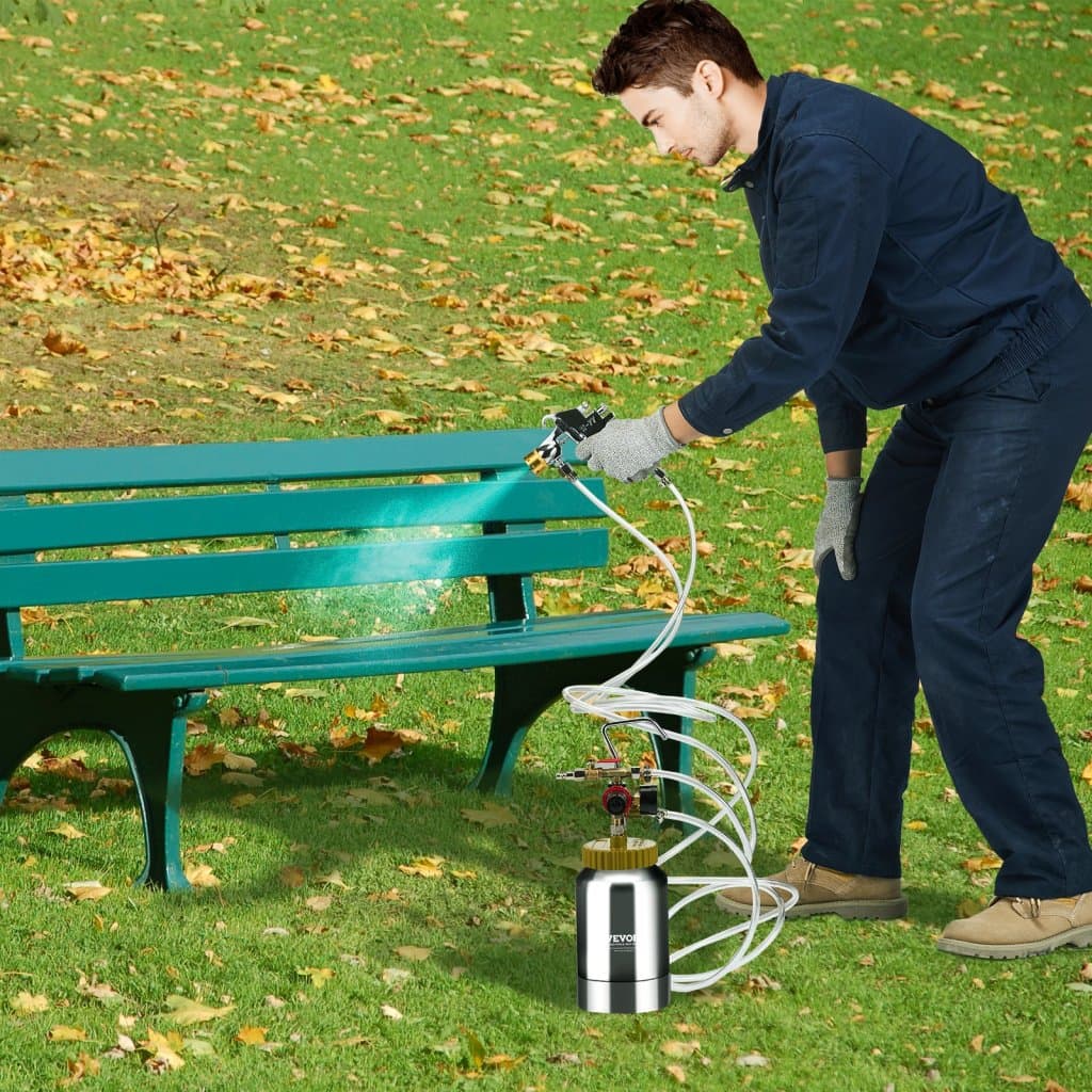 Puszka z farbą w sprayu, 2 l/0,5 galona, lekka puszka z farbą ciśnieniową, dysza 1,8 mm, pistolet natryskowy, wąż 3 m, do dekoracji wnętrz, architektury, budownictwa, malowania samochodów, maks. 45 PSI.