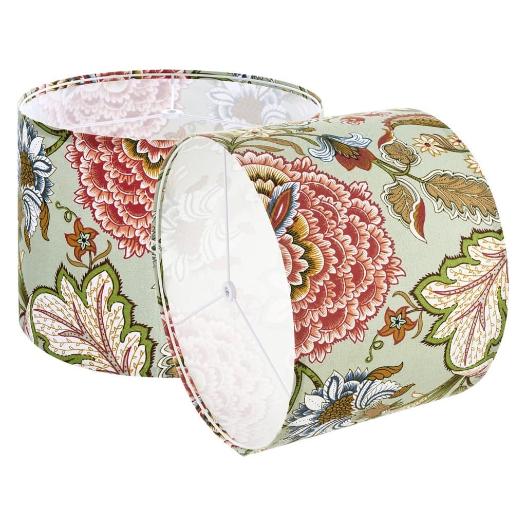 Komplet 2 kloszy do lamp bębnowych 33 x 33 x 25 cm, klosz średni okrągły (ciemny wzór kwiatowy)