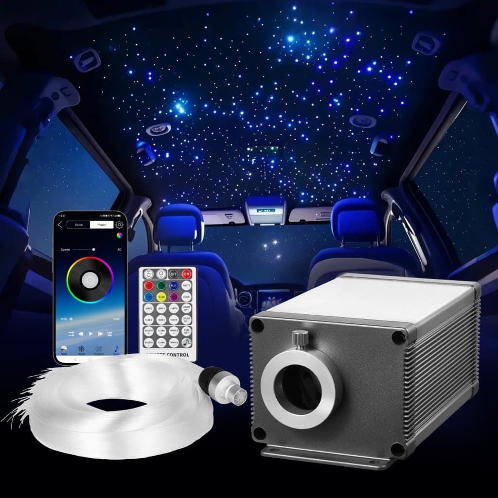 Zestaw 450 sztuk lamp sufitowych Star, brokat dachowy, lampy sufitowe światłowodowe