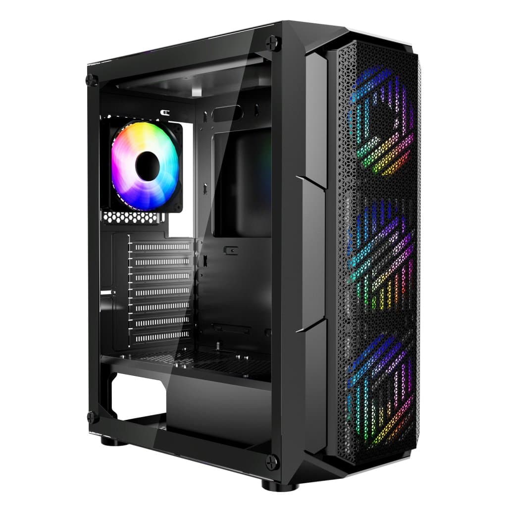 Obudowa do gier na PC, ATX średniej wielkości, pudełko, 4 wentylatory ARGB 120 mm