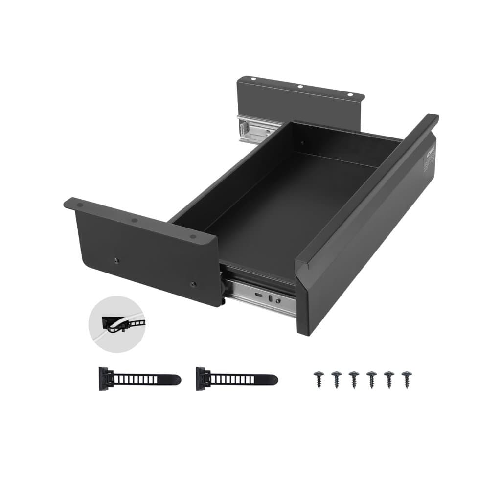Organizer pod biurko 40 cm z wysuwaną szufladą, oszczędzający miejsce, do domowego biura