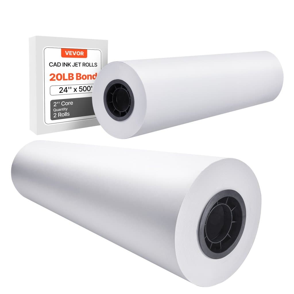 Papier do plotera wielkoformatowego, 2 rolki, 24 cale x 500 stóp, rolka CAD Bond