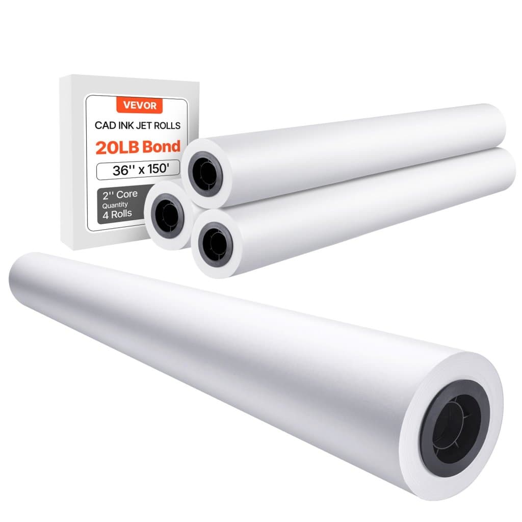 Papier do plotera wielkoformatowego, 4 rolki, CAD, rolka z logo, 36" x 150'
