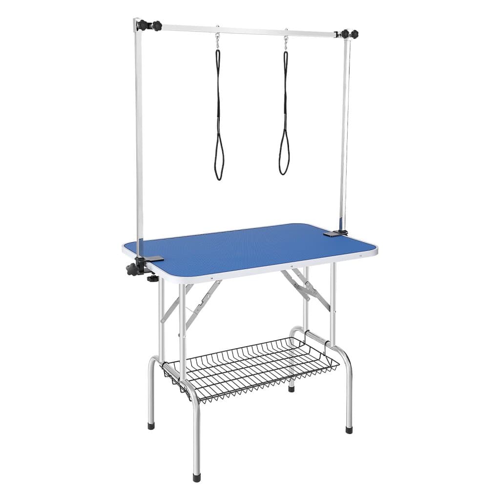 Stół do pielęgnacji zwierząt z dwoma ramionami i zaciskiem, stacja do pielęgnacji psów 915 x 610 mm, składany stojak do pielęgnacji psów średnich i małych, bezpłatny uchwyt na pośladki z dwoma ramionami bez siedziska z pętlą do pielęgnacji, udźwig 150 kg