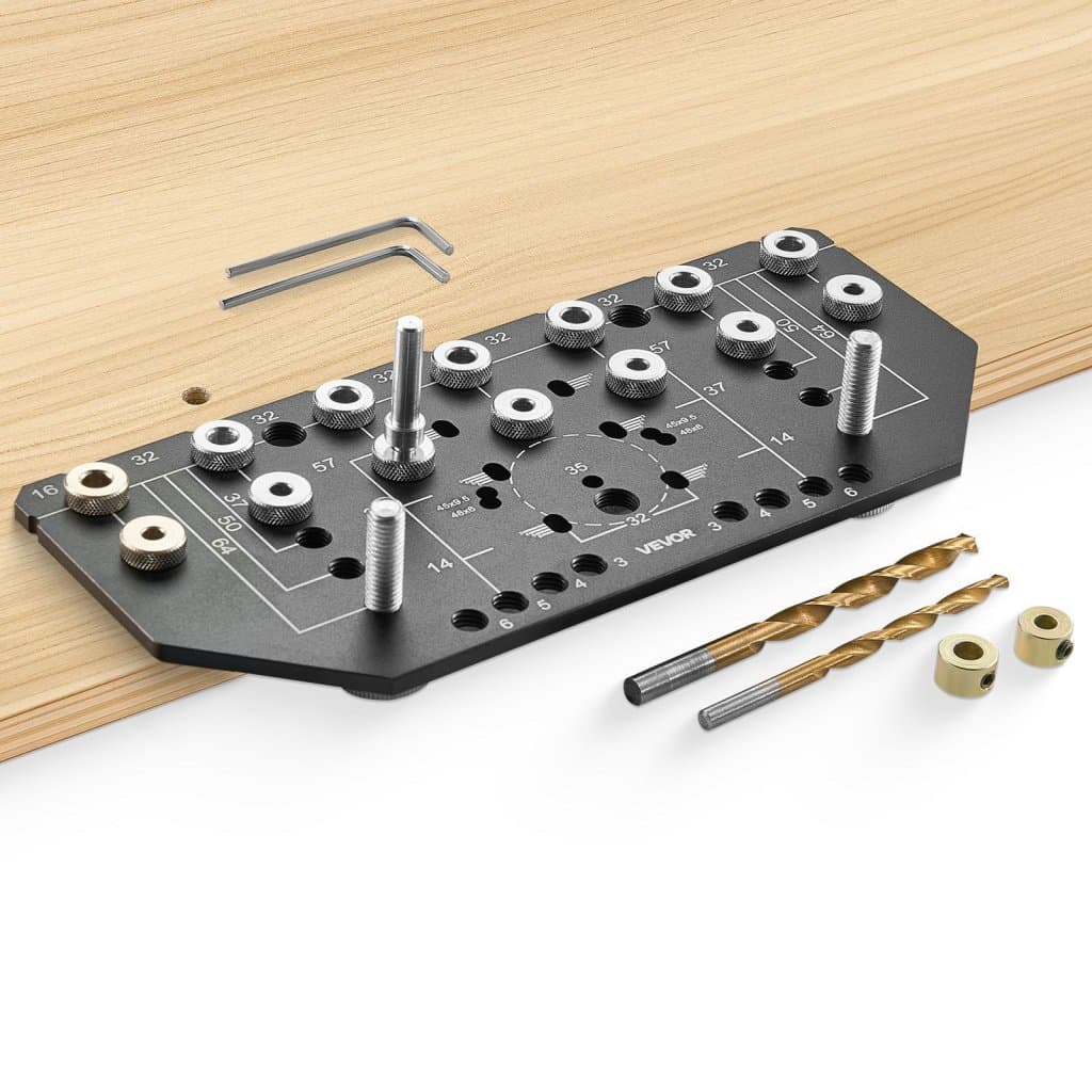 Narzędzie 2 w 1 do wiercenia otworów w bolcach i zawiasach półek w stopach aluminium do szafek