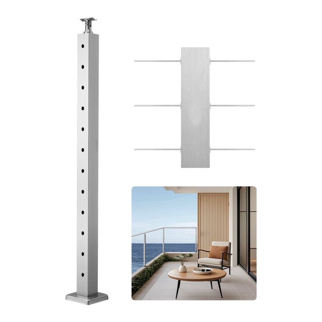 Słupek balustrady kablowej 42x2x2 cale, słupek z otworami 1JZLGZXYS1061EF8W001V0