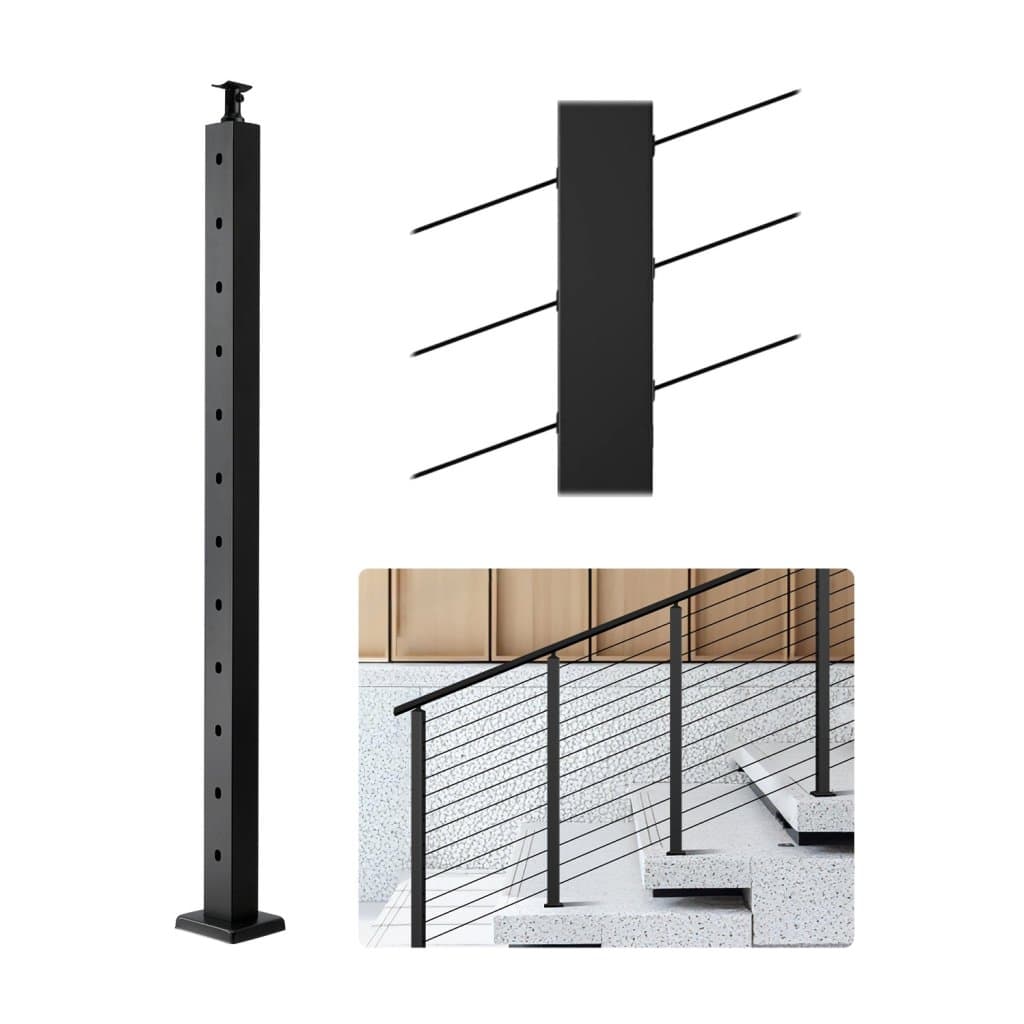 Słupek balustrady kablowej 42x2x2 cale z otworami 30° 1JZLGZXHS106W3XAA001V0