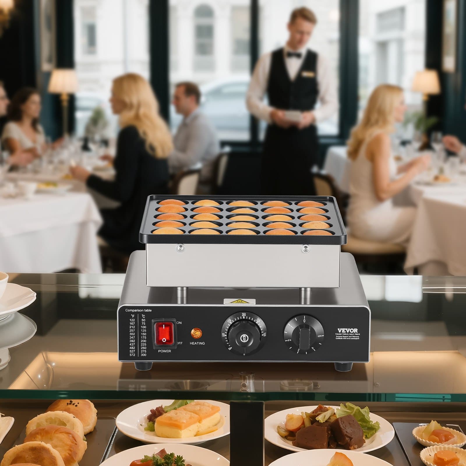 25 szt. Mini naleśnikarka handlowa elektryczna holenderska piekarnia Poffertjes Grill