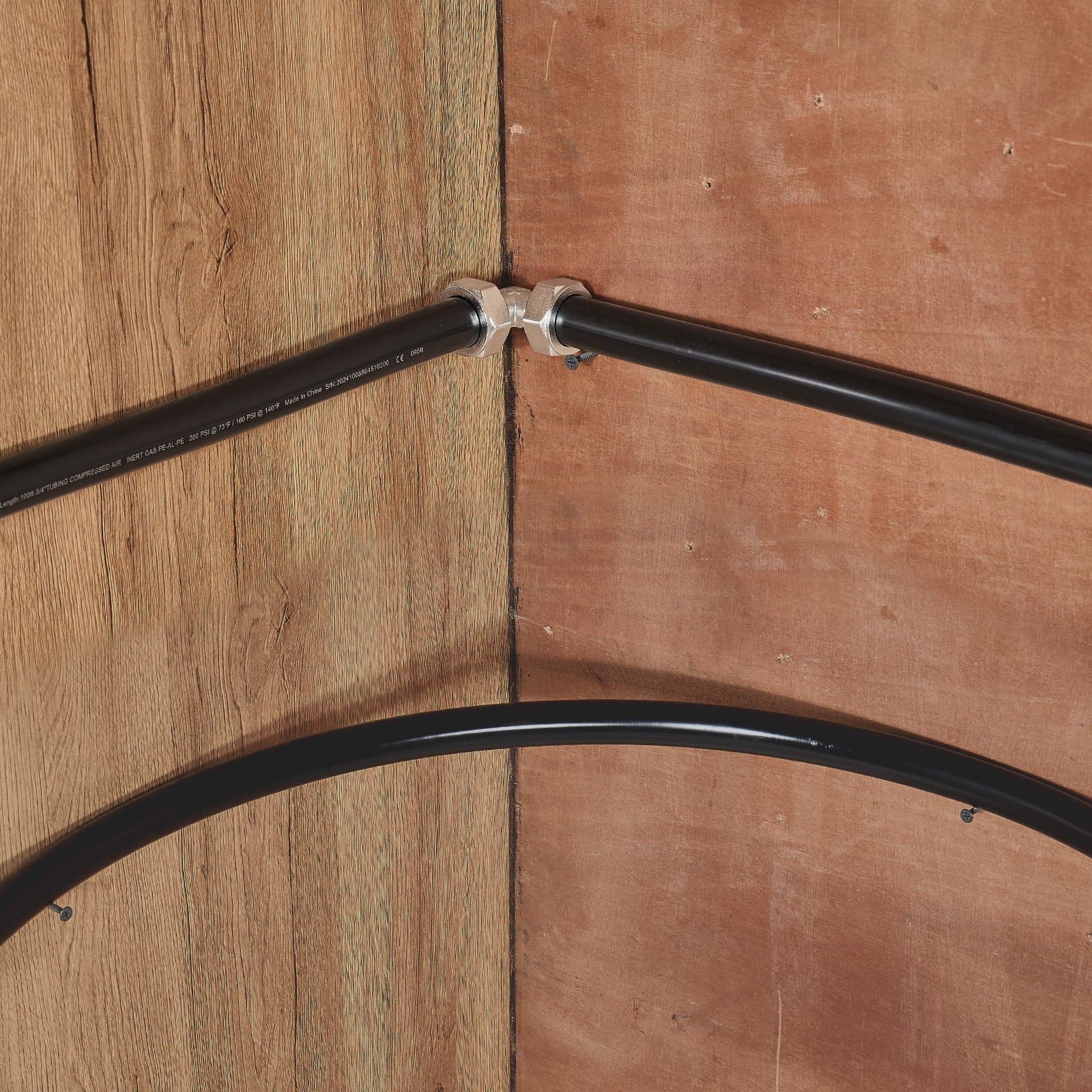 Zestaw przewodów sprężarki powietrza 3/4'' x 200FT PU System przewodów sprężarki powietrza Czarny