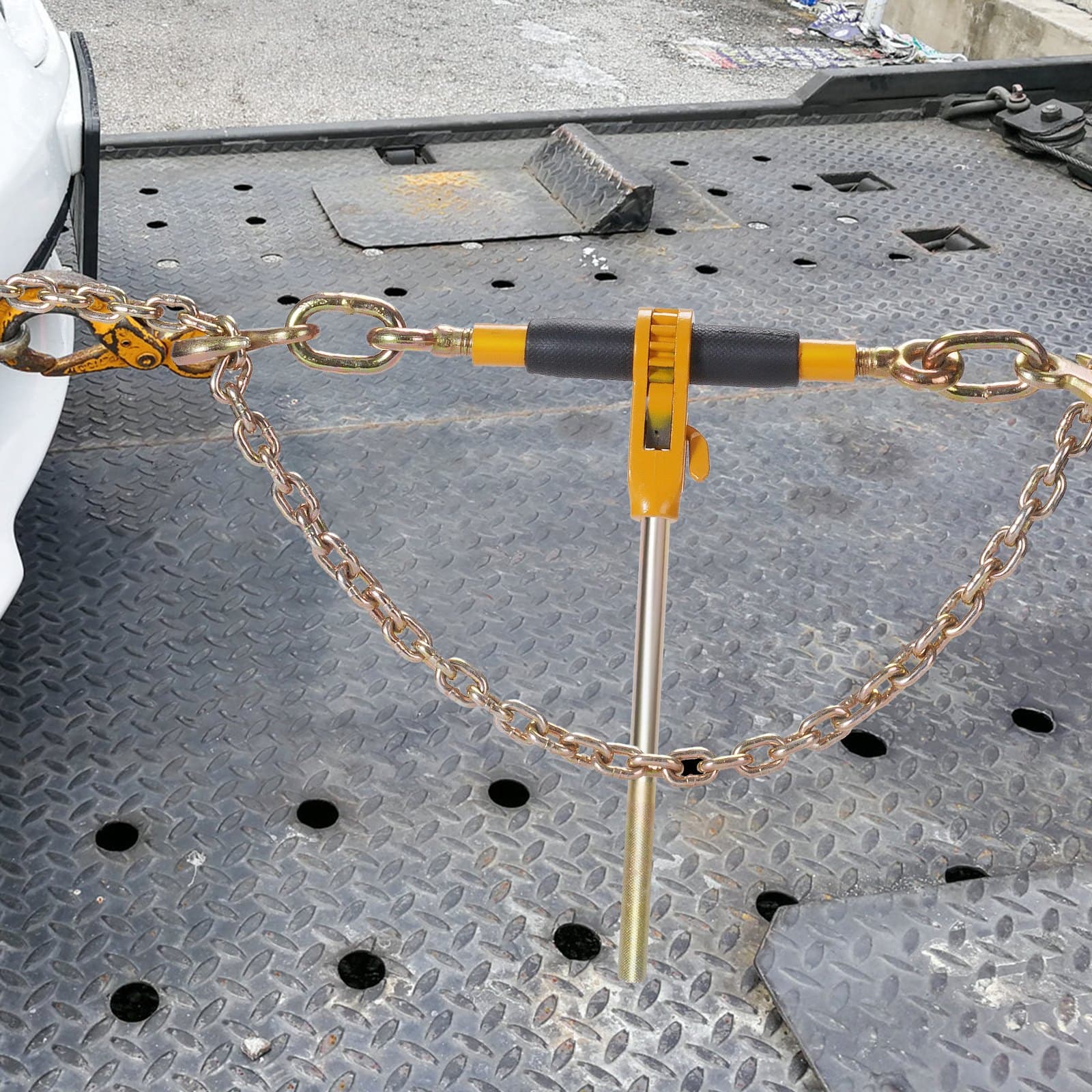 Zacisk łańcuchowy z grzechotką 5/16"-3/8" Zaciski obciążeniowe 7100 funtów z łańcuchami G80 2 szt.