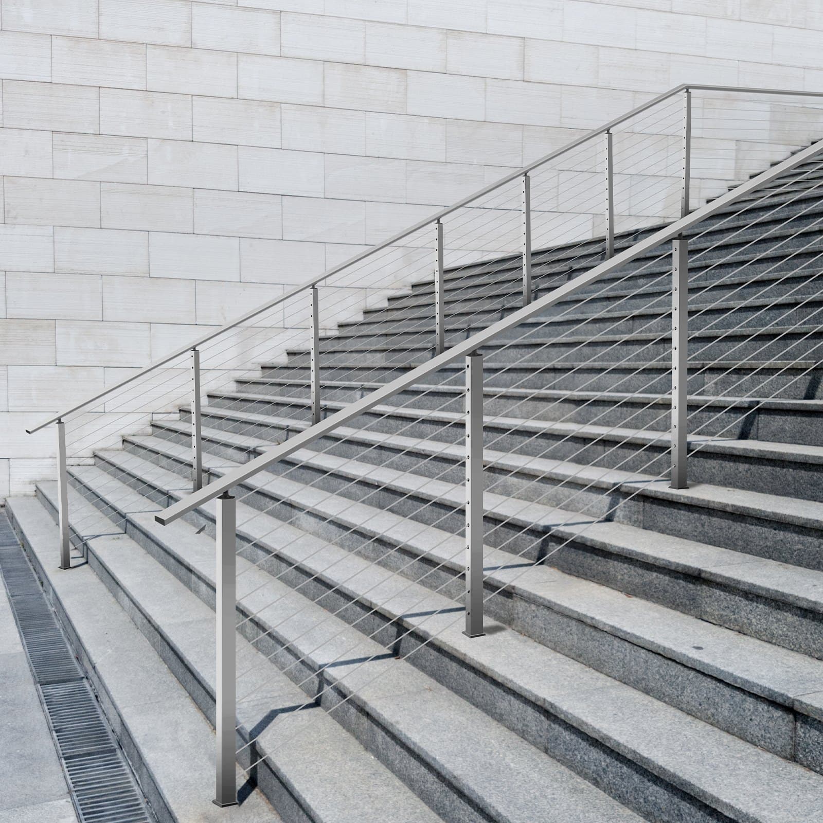 Słupek balustrady kablowej 42x2x2 cale z otworami pod kątem 30° 1JZLGZXYS1062TLWC001V0