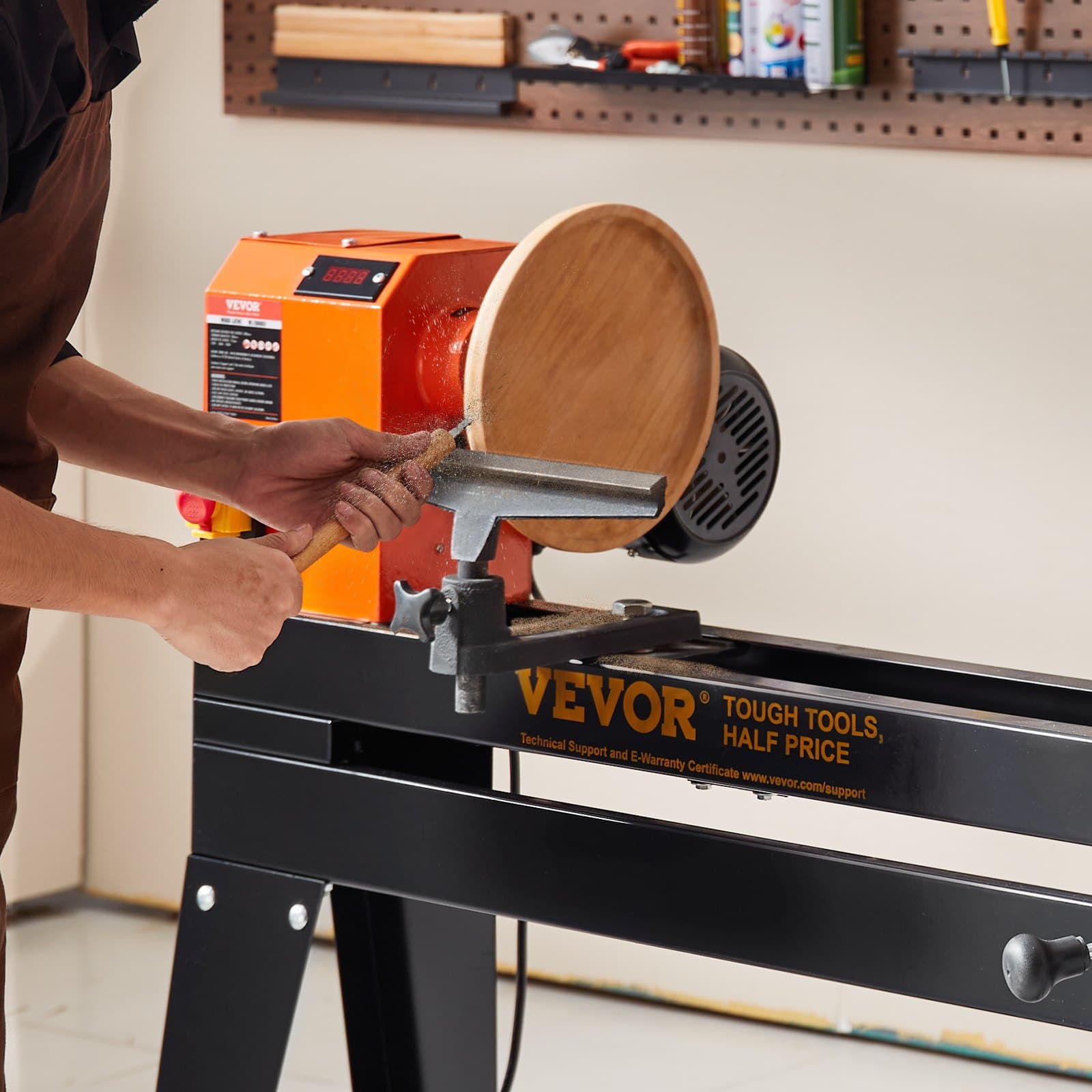 Tokarka do drewna z przystawką kopiującą, 35 cm x 96 cm, 1 KM, 750 W, tokarka do drewna ze stojakiem, płynna regulacja prędkości 680-2520 obr./min, z lekkimi kluczami imbusowymi, zestaw narzędzi tokarskich, do obróbki drewna