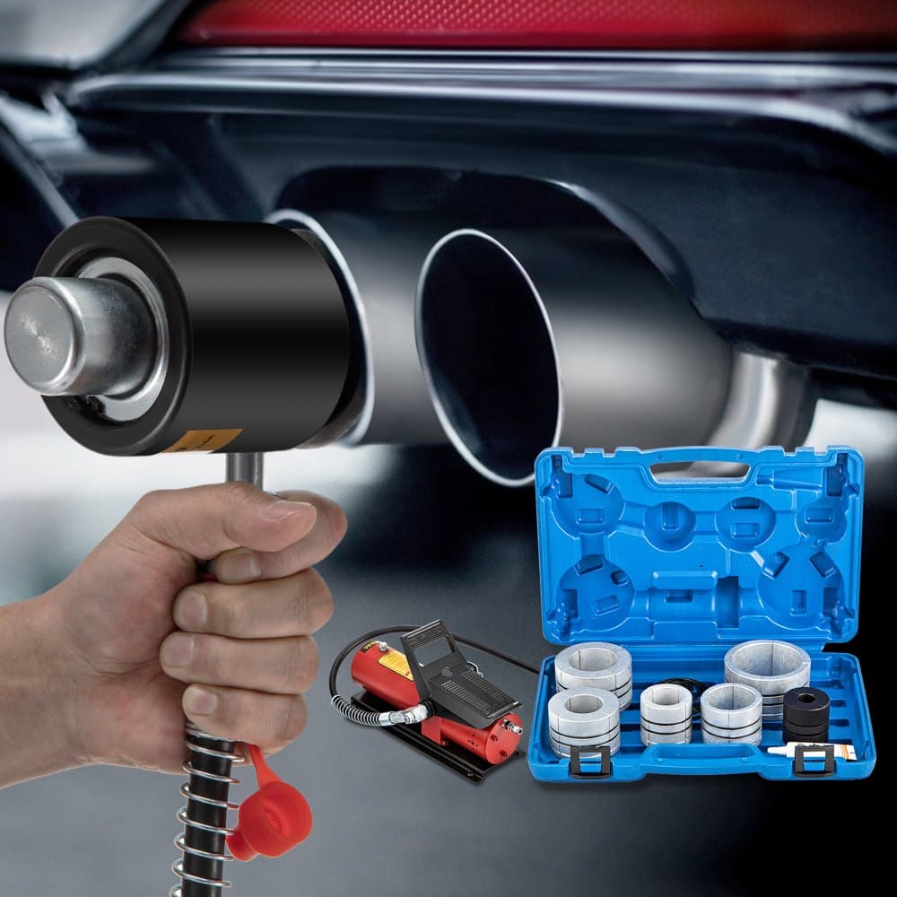 Hydrauliczny ekspander rury wydechowej, rozmiar od 4,1 do 10,8 cm, pompa pedałowa 10 T w zestawie z 4 matrycami, 2 skrzynki do przechowywania rur miedzianych i aluminiowych w naprawie samochodowej