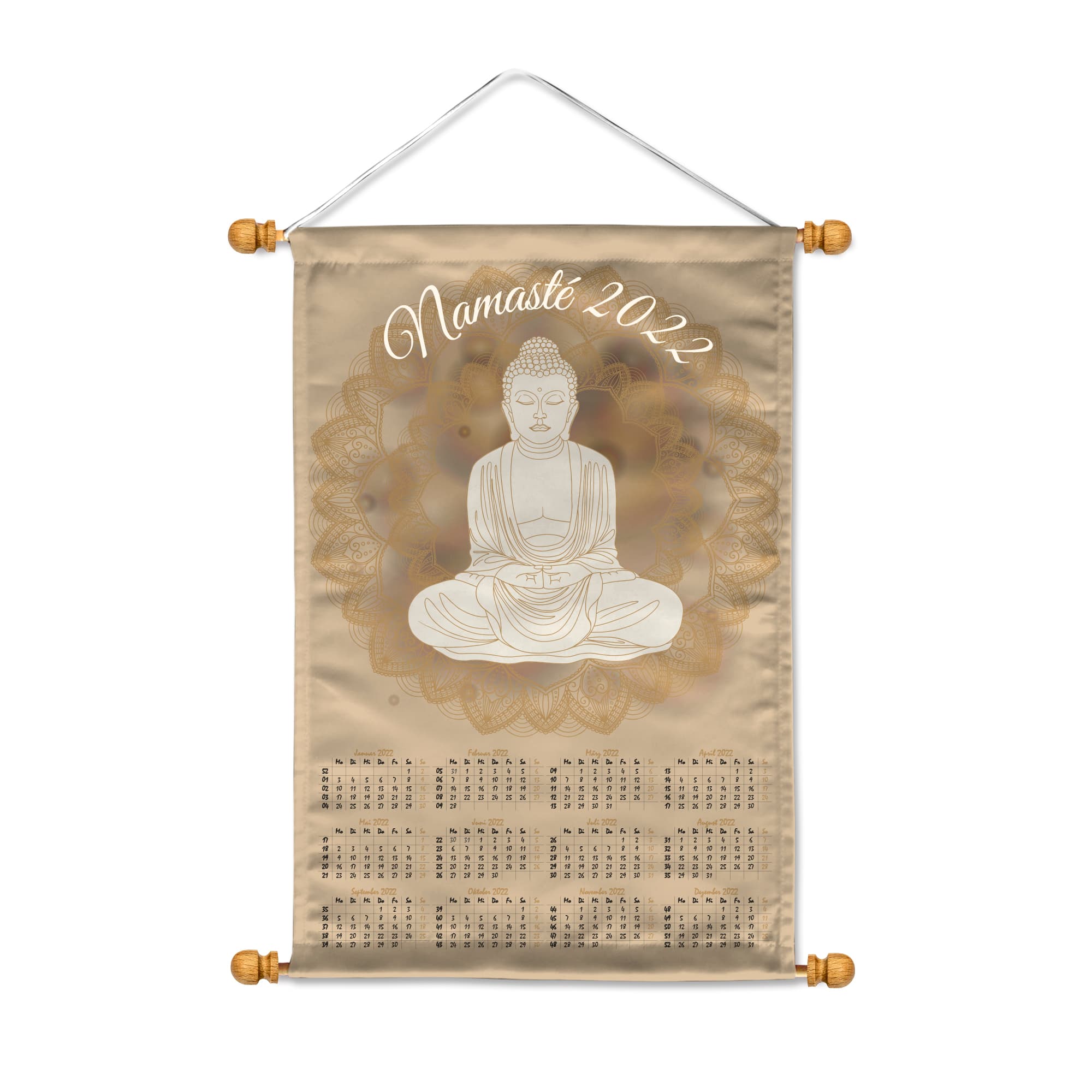 Kalendarz ścienny Sublistar® wiszący na ścianie, zawiera poprzeczki i sznurek, wymiary 36 x 55 cm, 10 szt./opakowanie