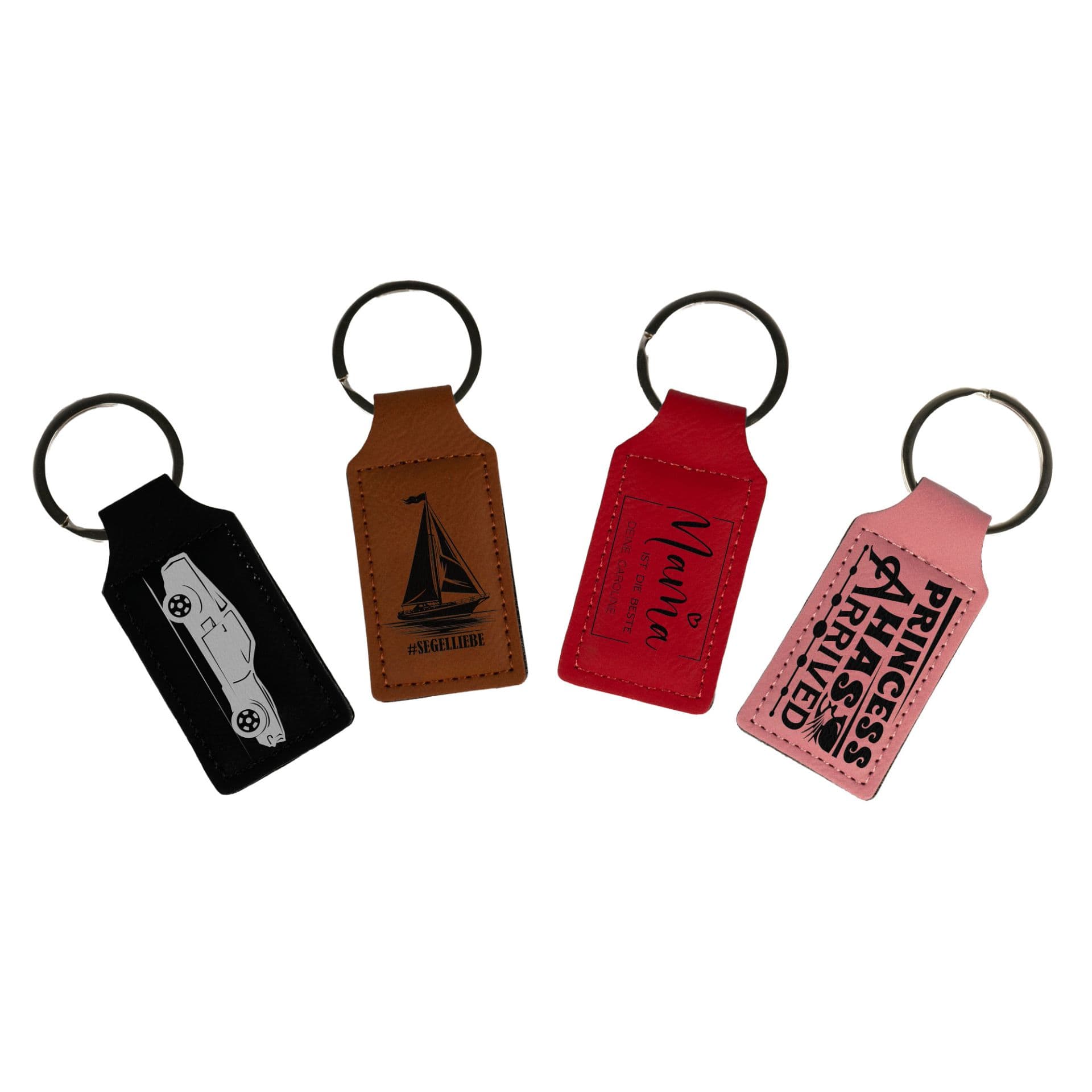 Brelok laserowy prostokątny ze skóry ekologicznej 35 x 68 mm, różne kolory