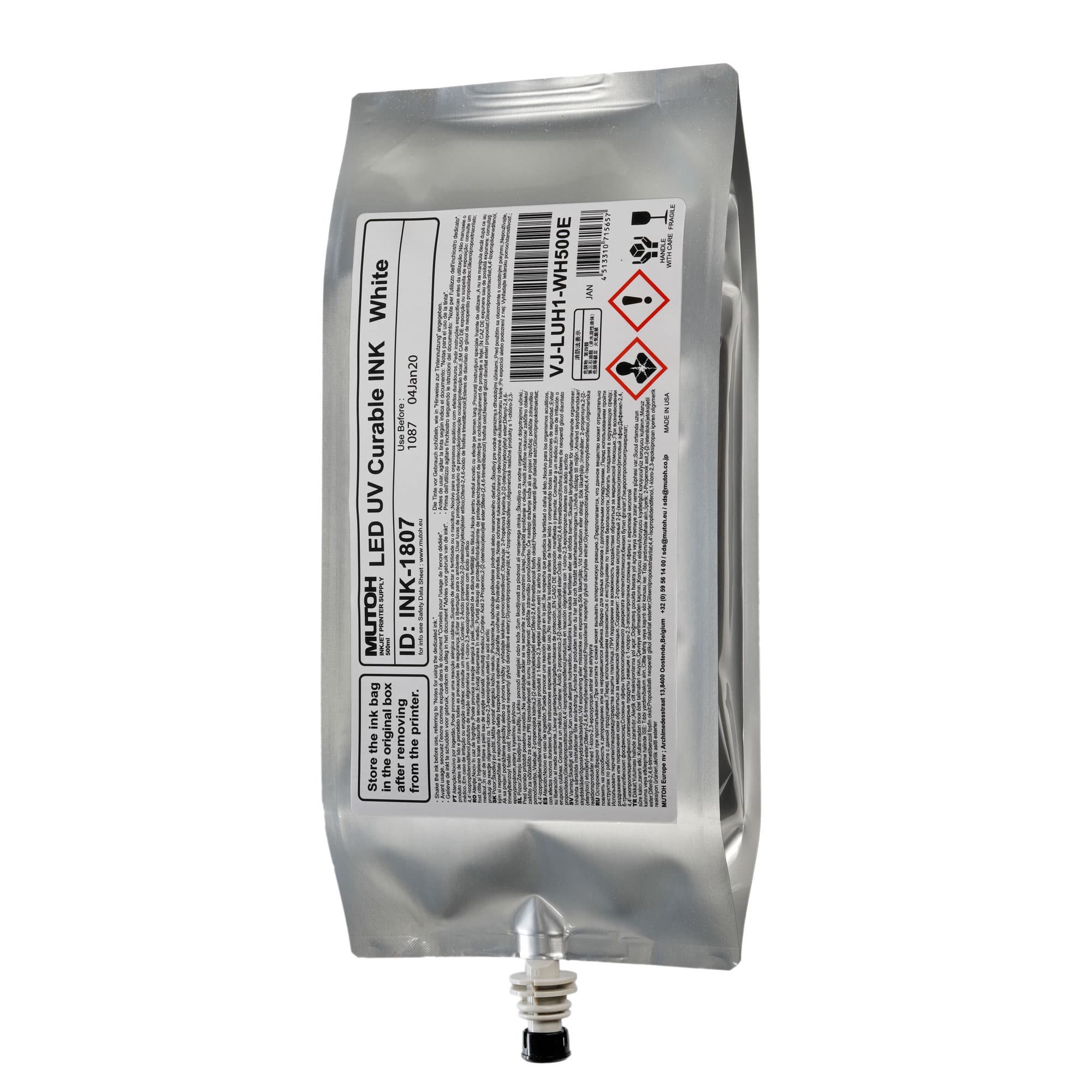 Atrament UV LED UH21 Hard, biały, opakowanie 500 ml