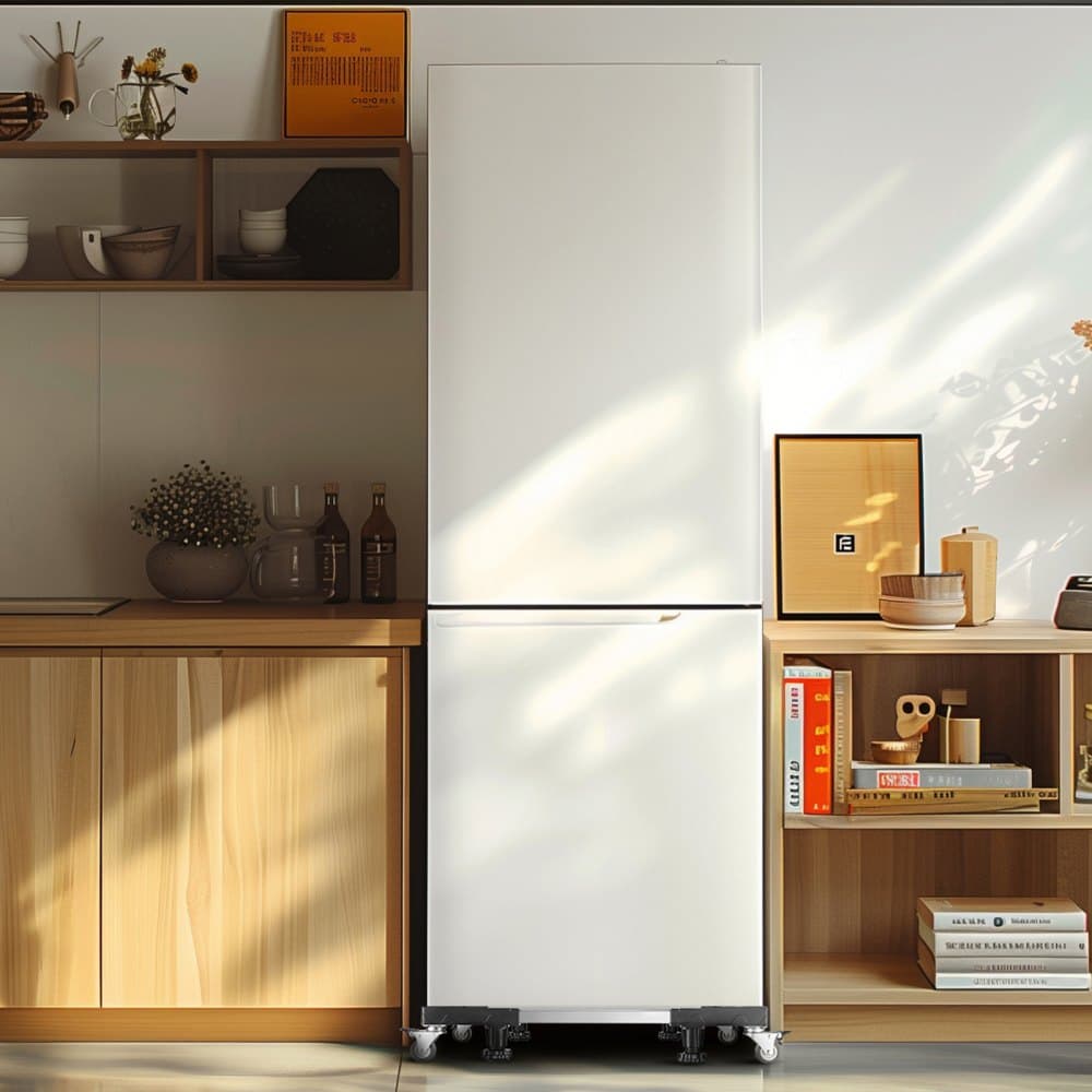 Mobilna podstawa pod lodówkę, udźwig 1100 funtów, stojak na pralkę z 8 blokowanymi podwójnymi kołami i 4 hamulcami, regulowany wózek meblowy o szerokości 27,5–35,4 cala do pralki, lodówki i suszarki