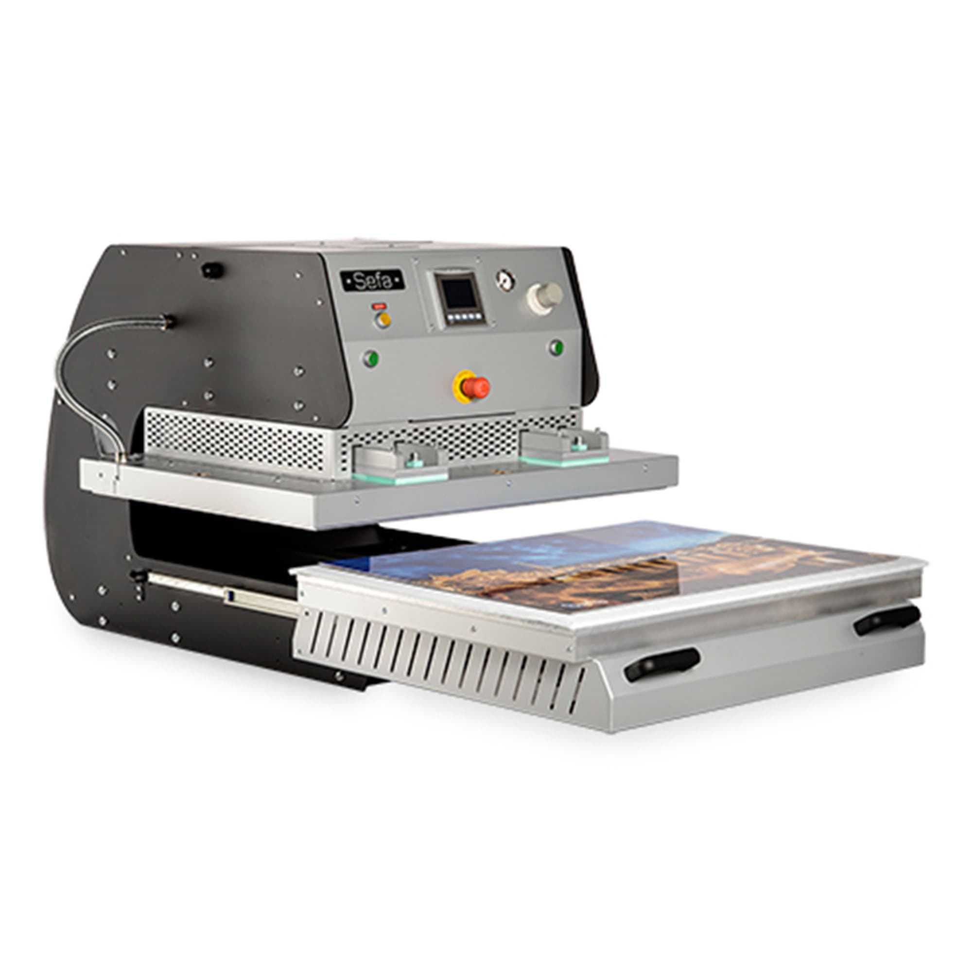 Prasa pneumatyczna wielkoformatowa SEFA SLIDE-865, powierzchnia transferu 85 x 65 cm, 32A / 400V