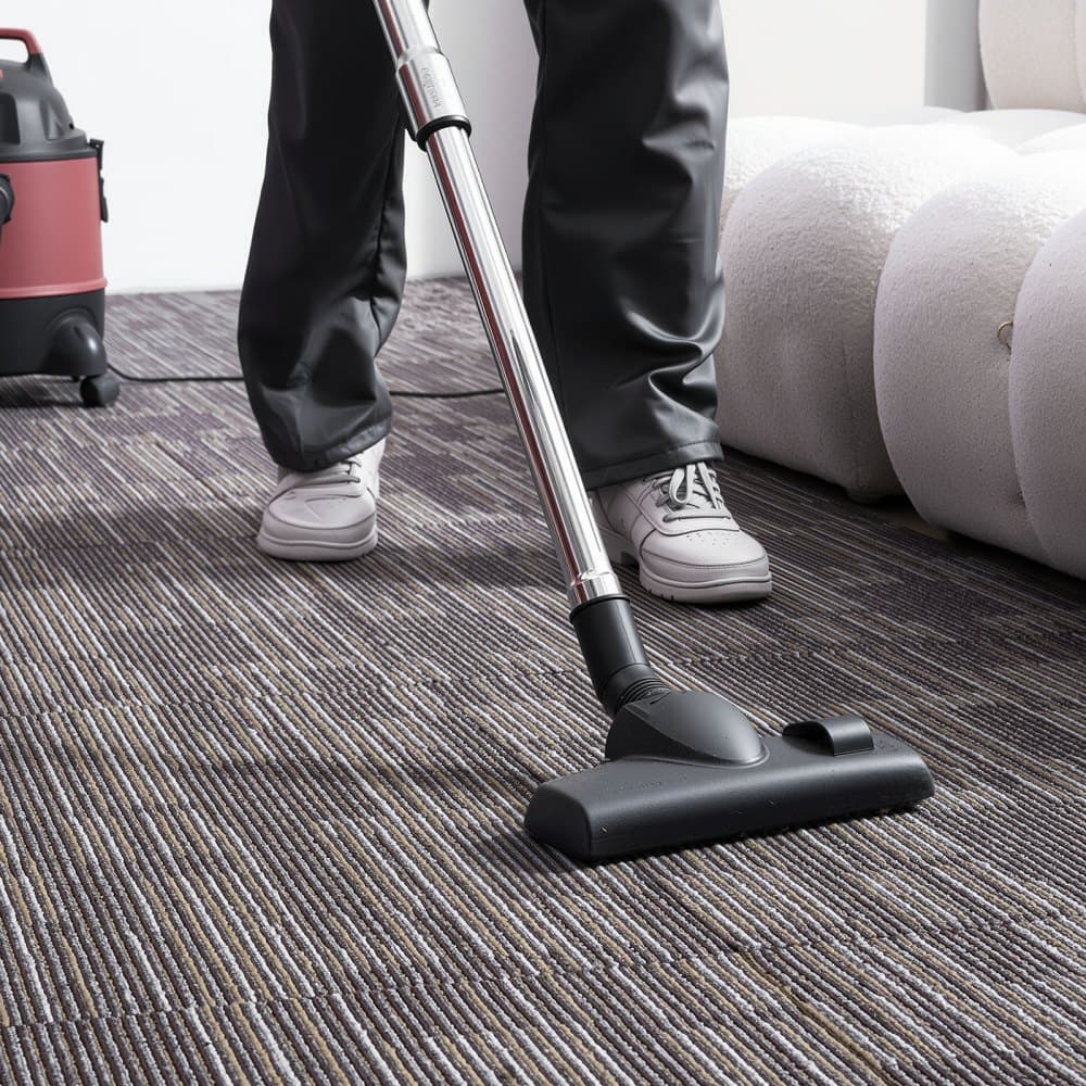 Płytki dywanowe wielokrotnego użytku 610 x 610 mm, 24 szt., modułowy dywan kwadratowy, podłoga komercyjna, miękka wyściółka, bezszwowa powłoka 8,9 m², łatwa wymiana DIY do salonu, sypialni, do wnętrz, szaro-brązowy