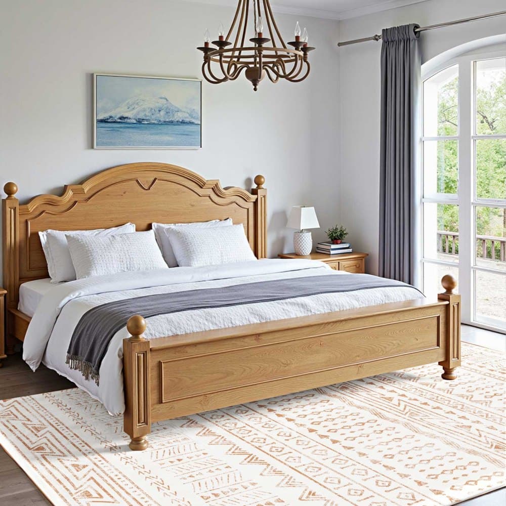 Dywan, 6 x 9 stóp, duży, zmywalny, antypoślizgowy i odporny na rozdarcia, miękki, przyjazny dla zwierząt i dzieci, nowoczesny dywan, mata do użytku wewnętrznego w sypialni, biurze, salonie, pokoju dziecięcym, przedpokoju, beżowy