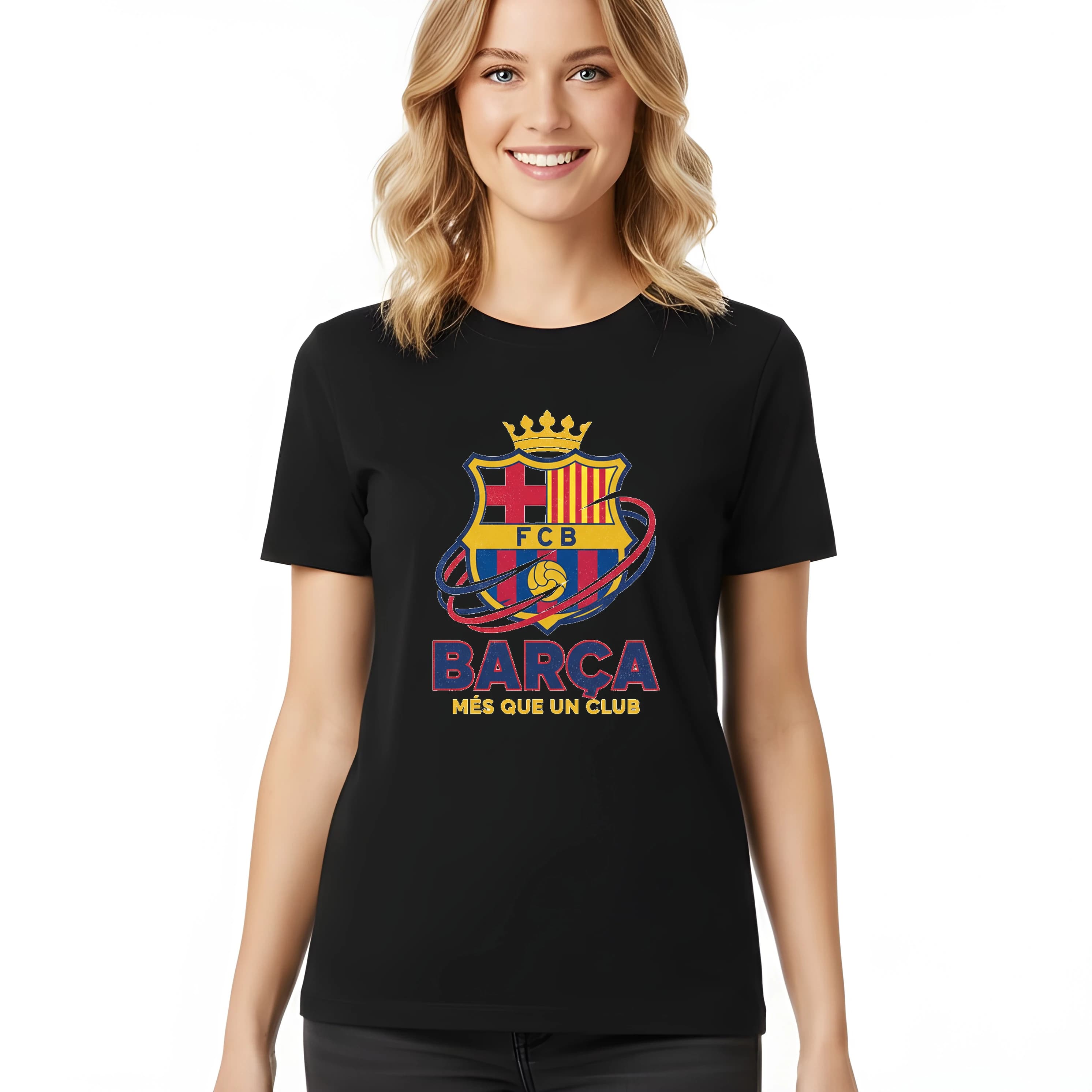 Koszulka damska Barça legendarna tarcza królewska pasja katalońska duma