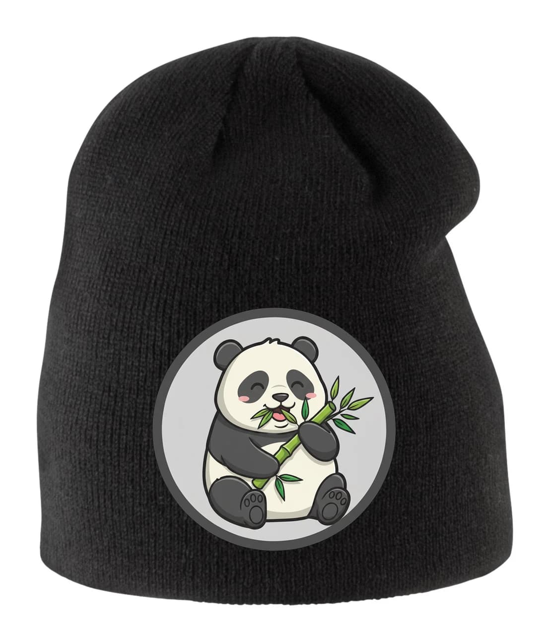 Czapka zimowa dziecięca Urocza Kreskówkowa Panda Jedząca Bambus Szczęśliwe Dziecięce Logo Okrągłe