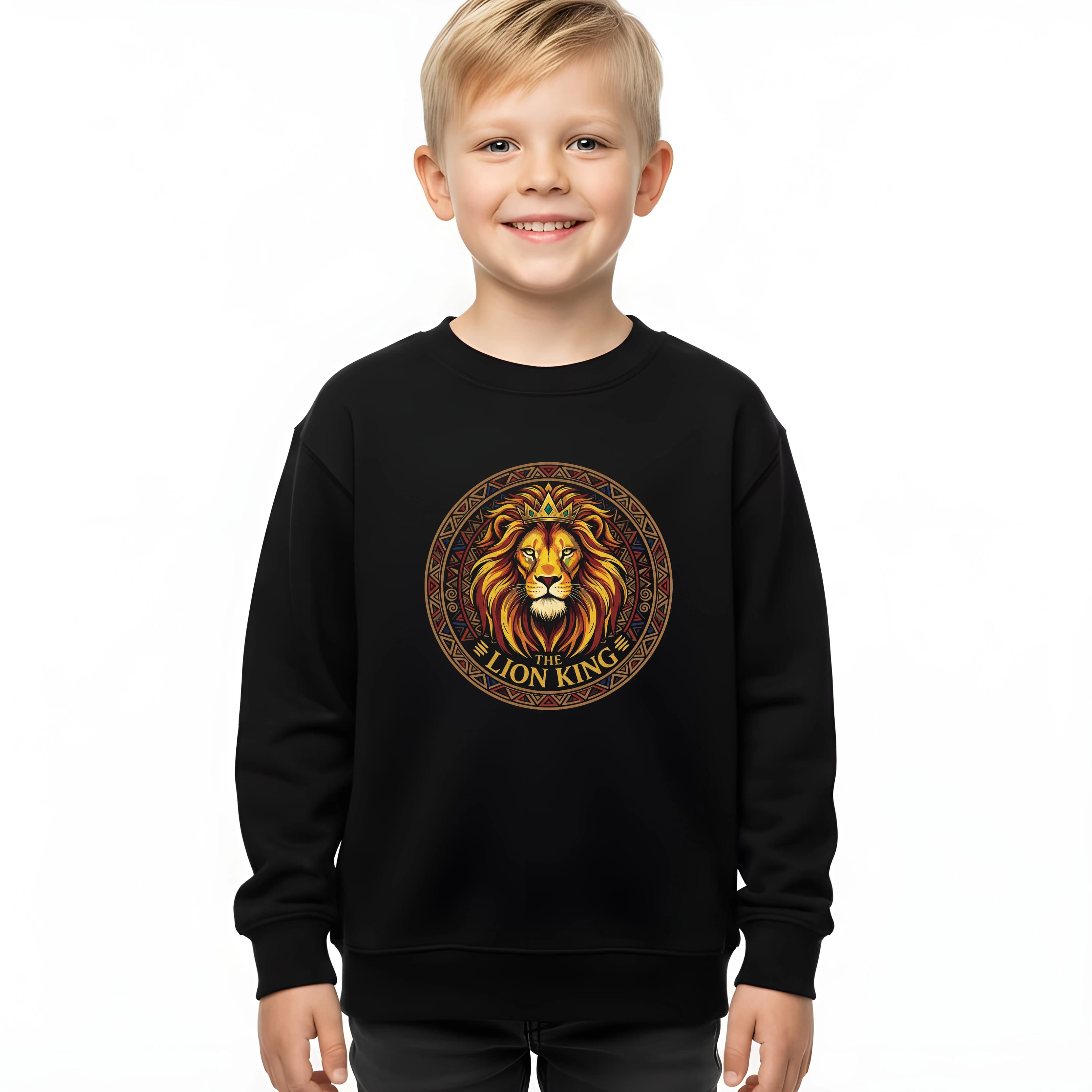 Bluza dziecięca królewski majestat - epicki portret The Lion King z ognistą grzywą