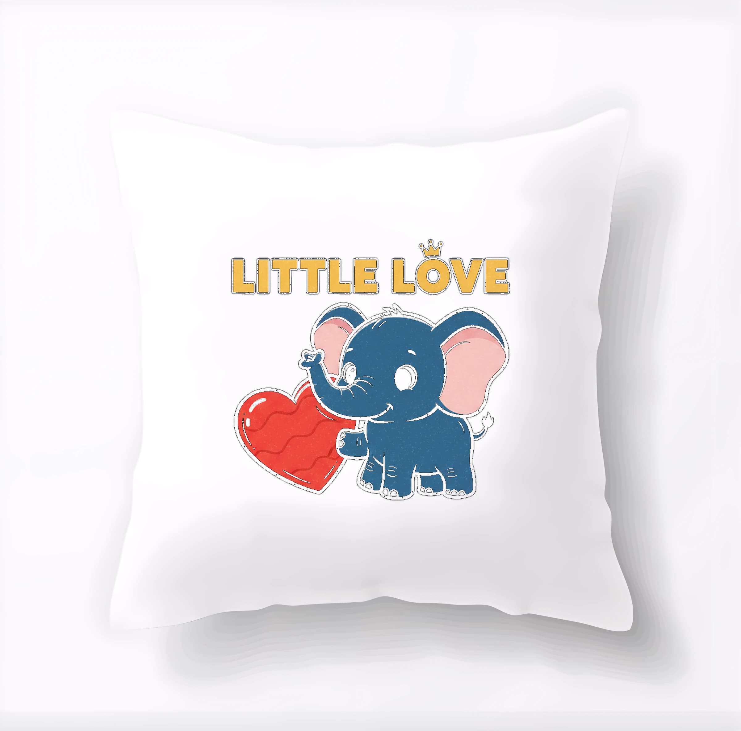 Poduszka dekoracyjna uroczy słonik z sercem Little Love, królewski uścisk dla dzieci