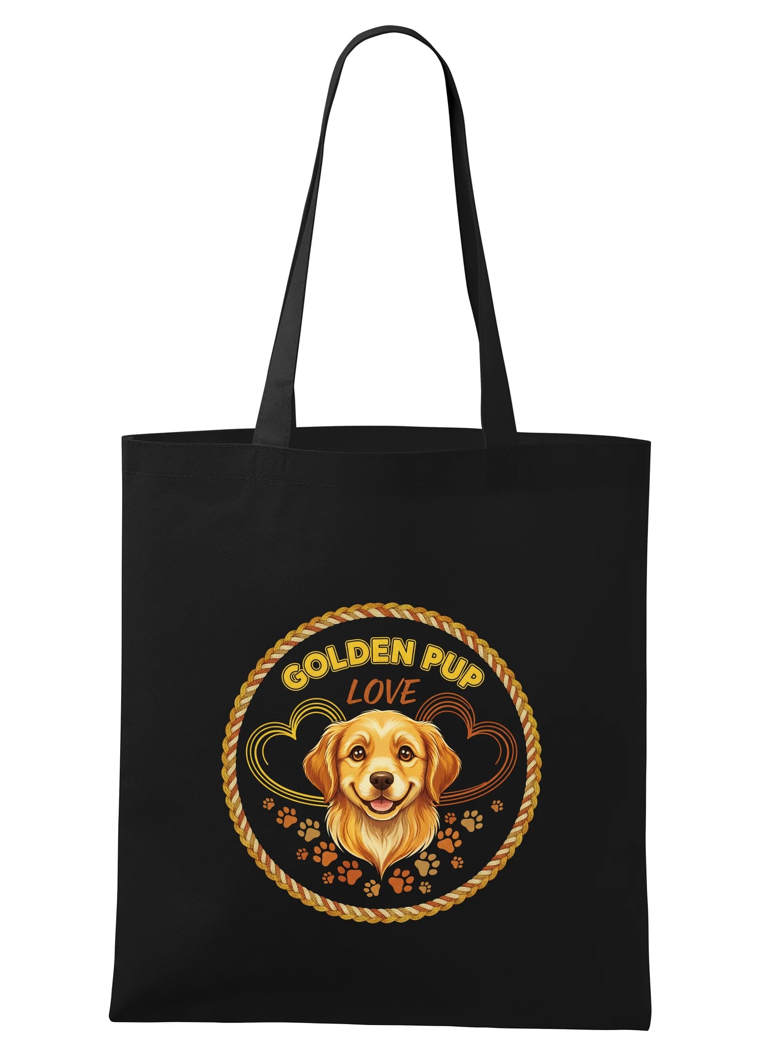 Torba na zakupy nieodparta miłość do Golden Pup i złotych łapek