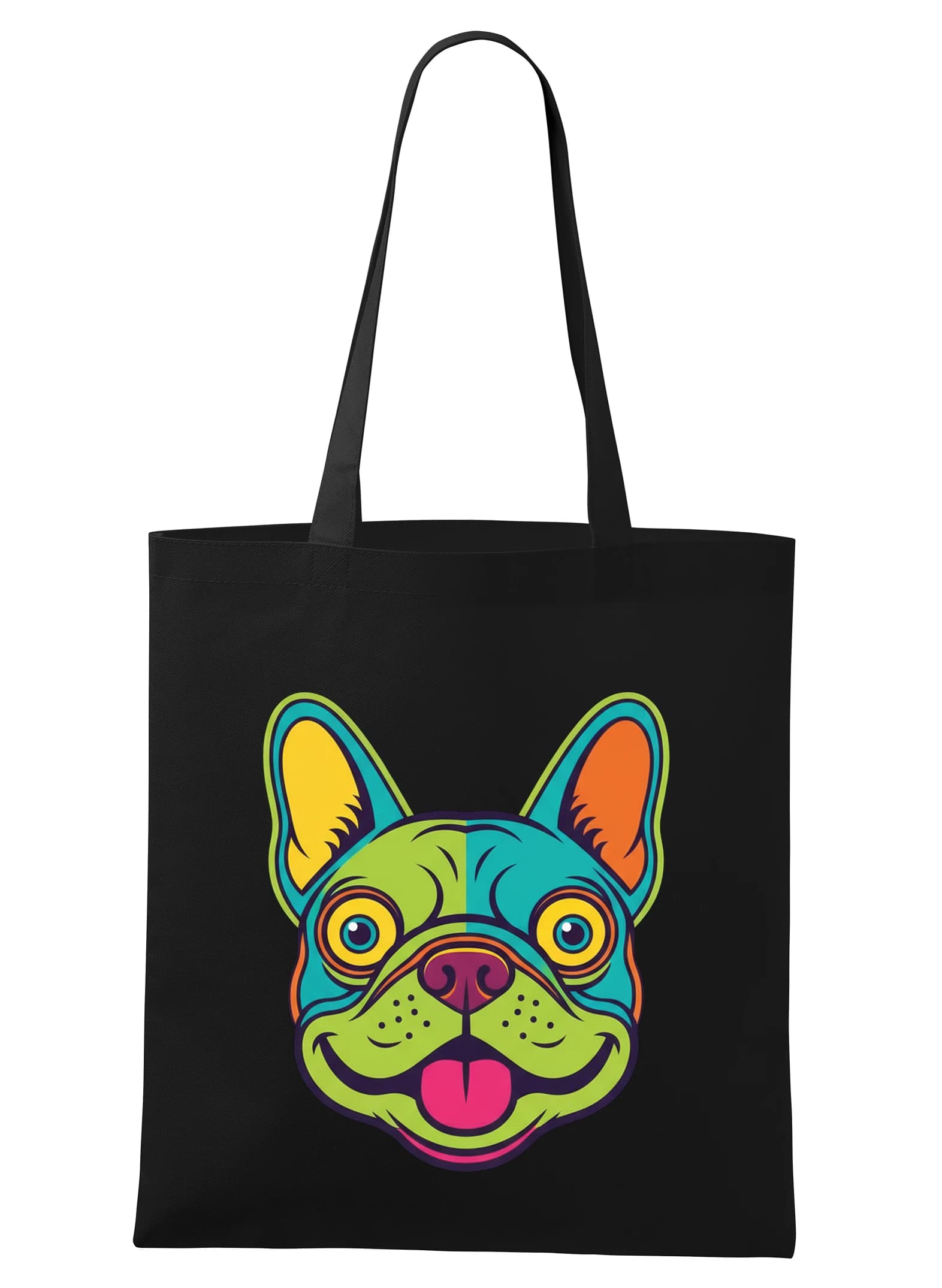 Torba na zakupy Neonowy pop art buldog francuski wesoła kolorowa buzia
