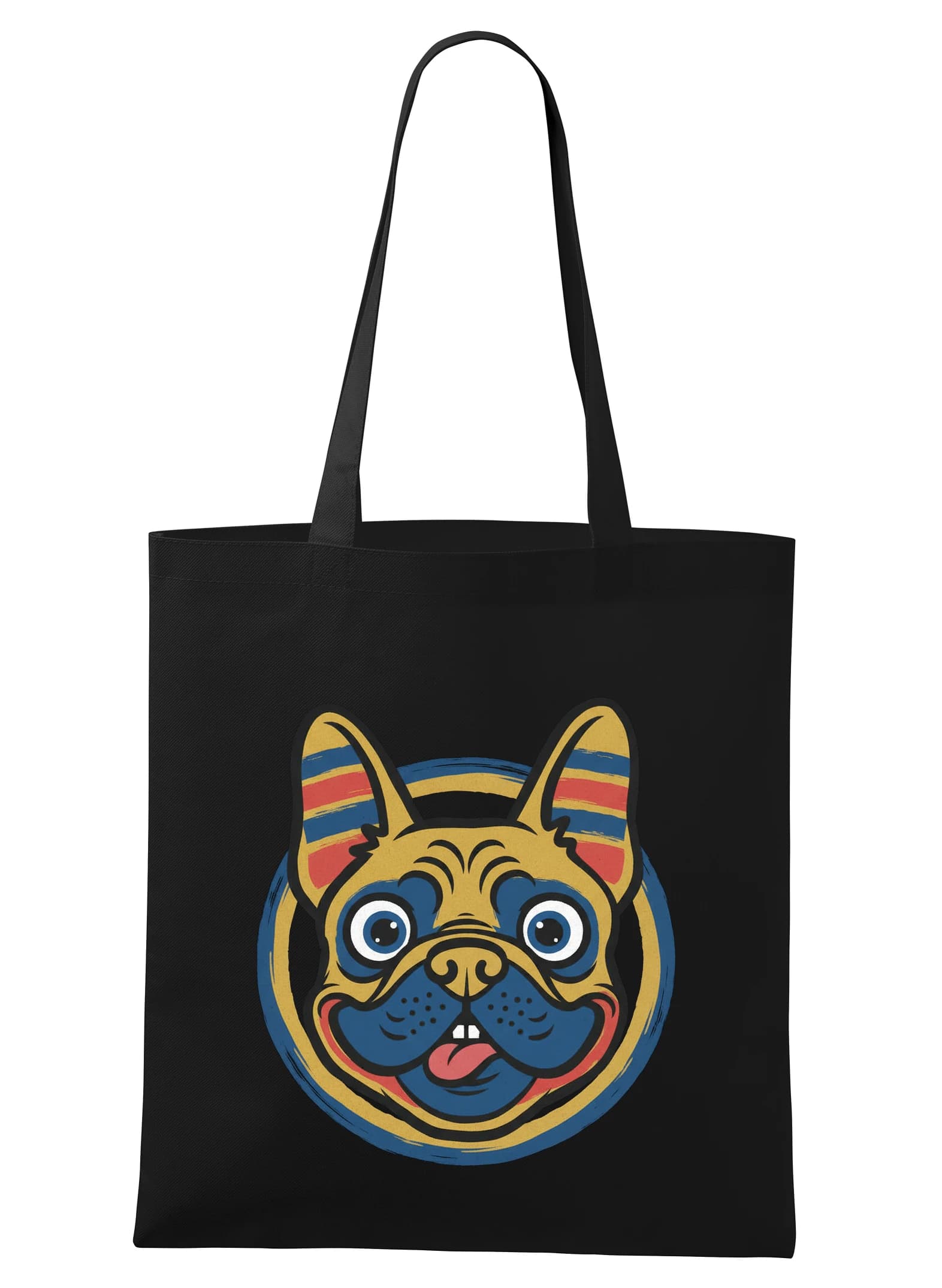 Torba na zakupy Wesoły buldog francuski Funny Face w stylu retro