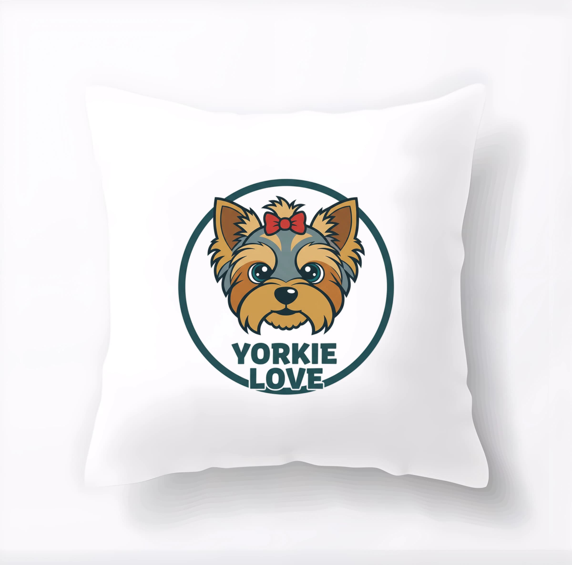 Poduszka dekoracyjna uroczy Yorkie Love, miłość małego teriera w objęciach