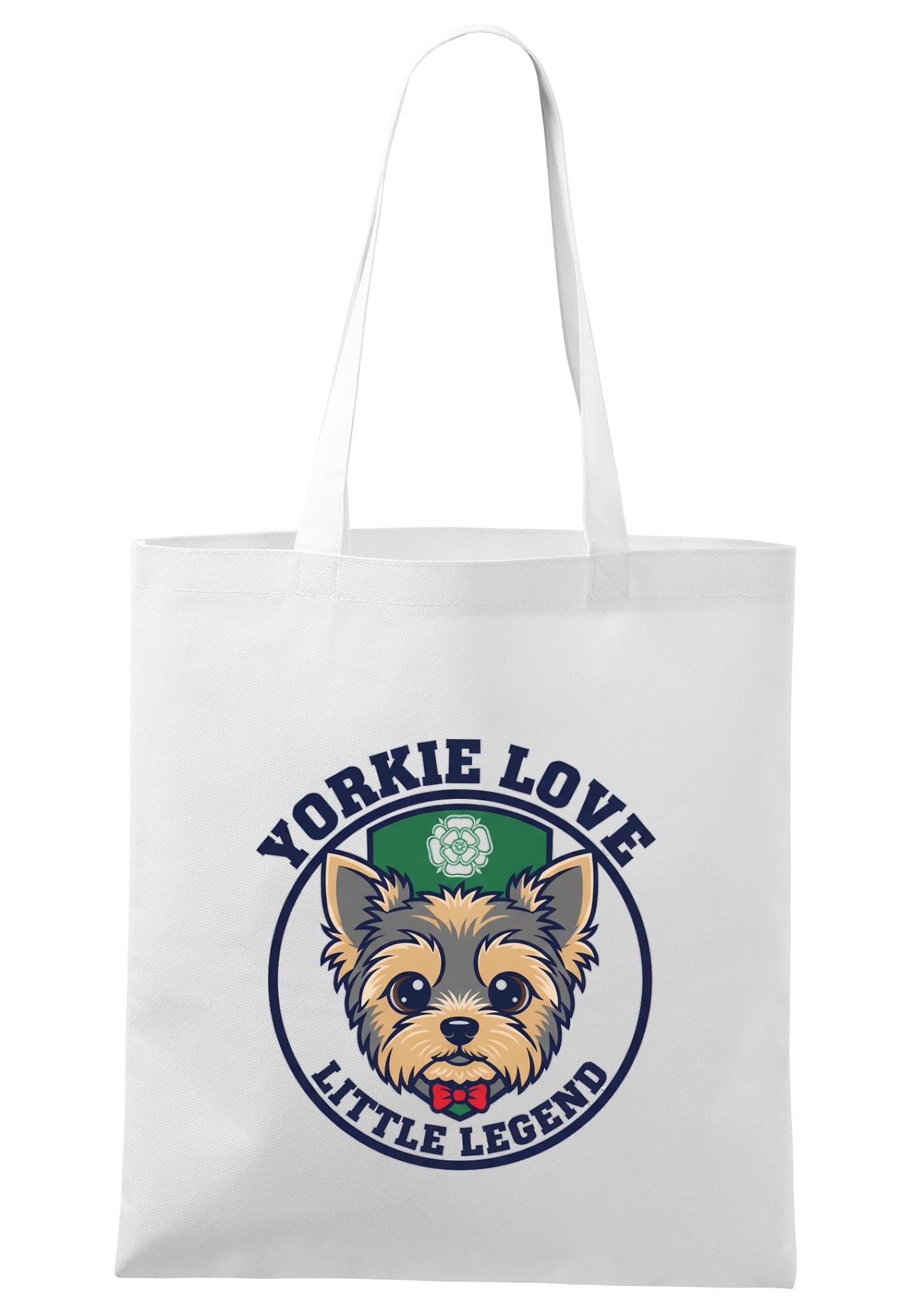 Torba na zakupy uroczy Yorkie Love, mały legendarny towarzysz z muszką