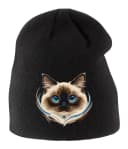 Czapka zimowa dziecięca Ragdoll artystyczny portret koci pysk z głębią niebieskich oczu i magią