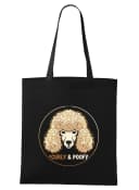 Torba na zakupy pudel z kręconą, puszystą grzywą – elegancka ikona curly poofy