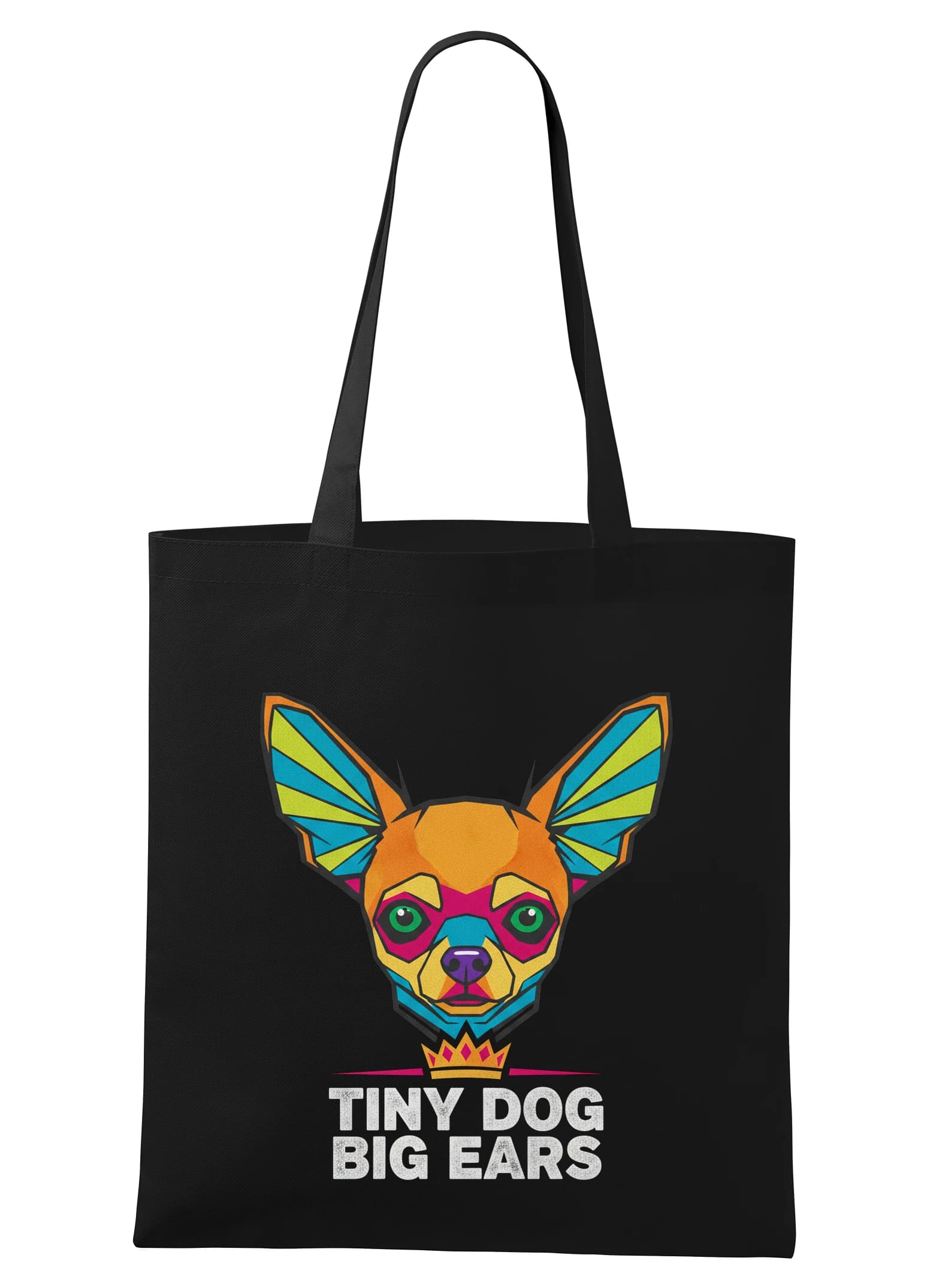 Torba na zakupy Królewskie szczekanie Chihuahua Tiny Dog Big Ears w kolorowym stylu