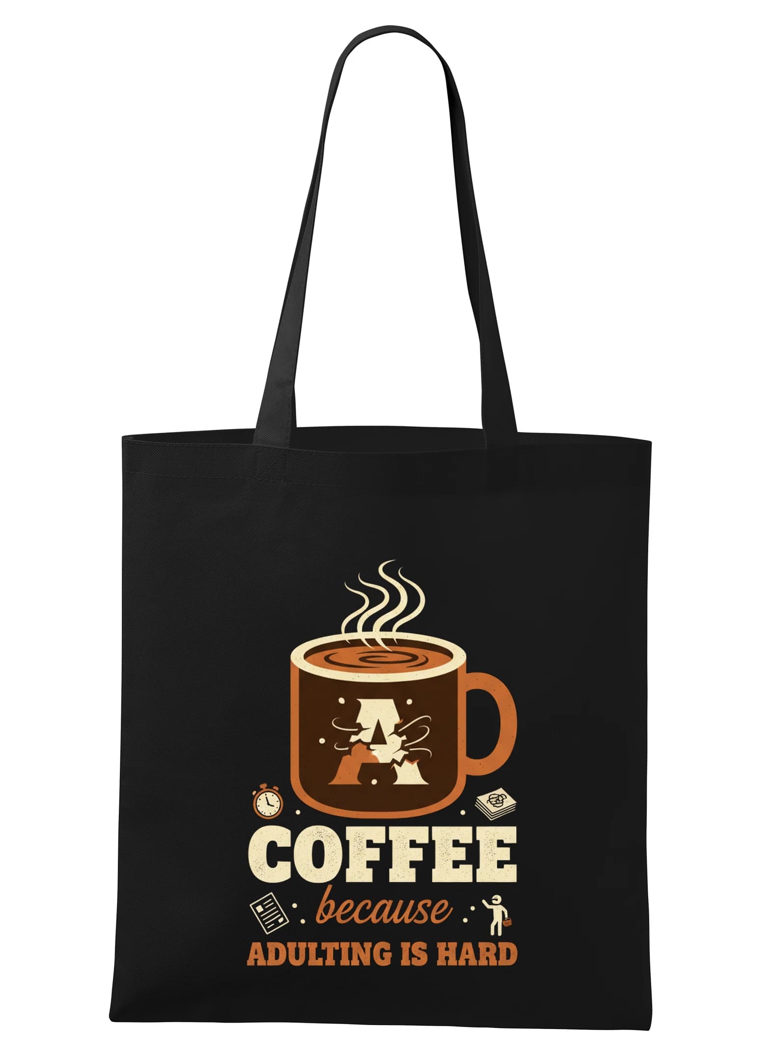 Torba na zakupy Coffee - przetrwać dorosłość z kawą i humorem