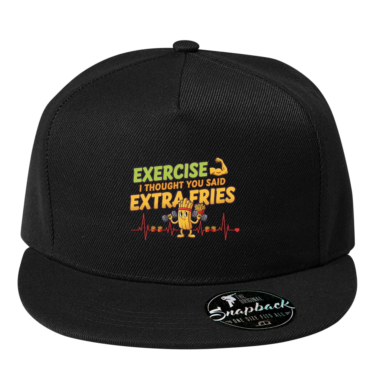 Czapka snapback Trening z frytkami - myślałem, że to ćwiczenia, usłyszałem extra frytki