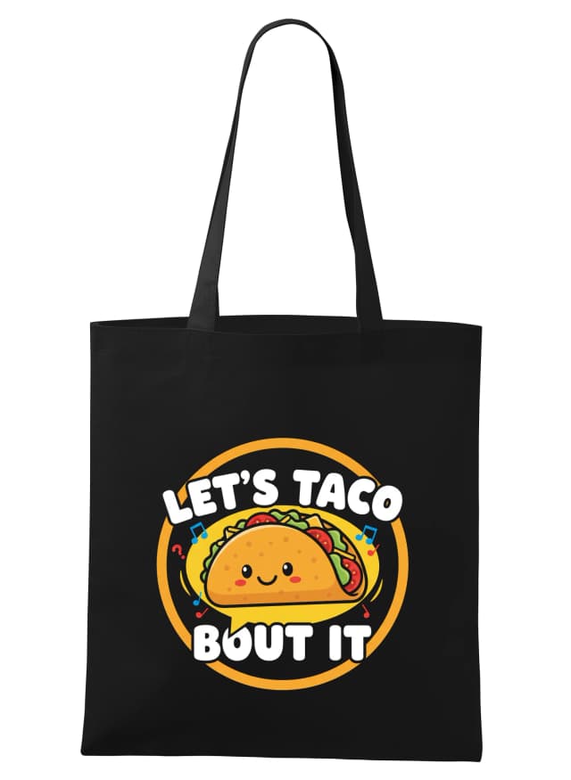 Torba na zakupy urocze gadające taco Lets Taco Bout It zabawna gra słów
