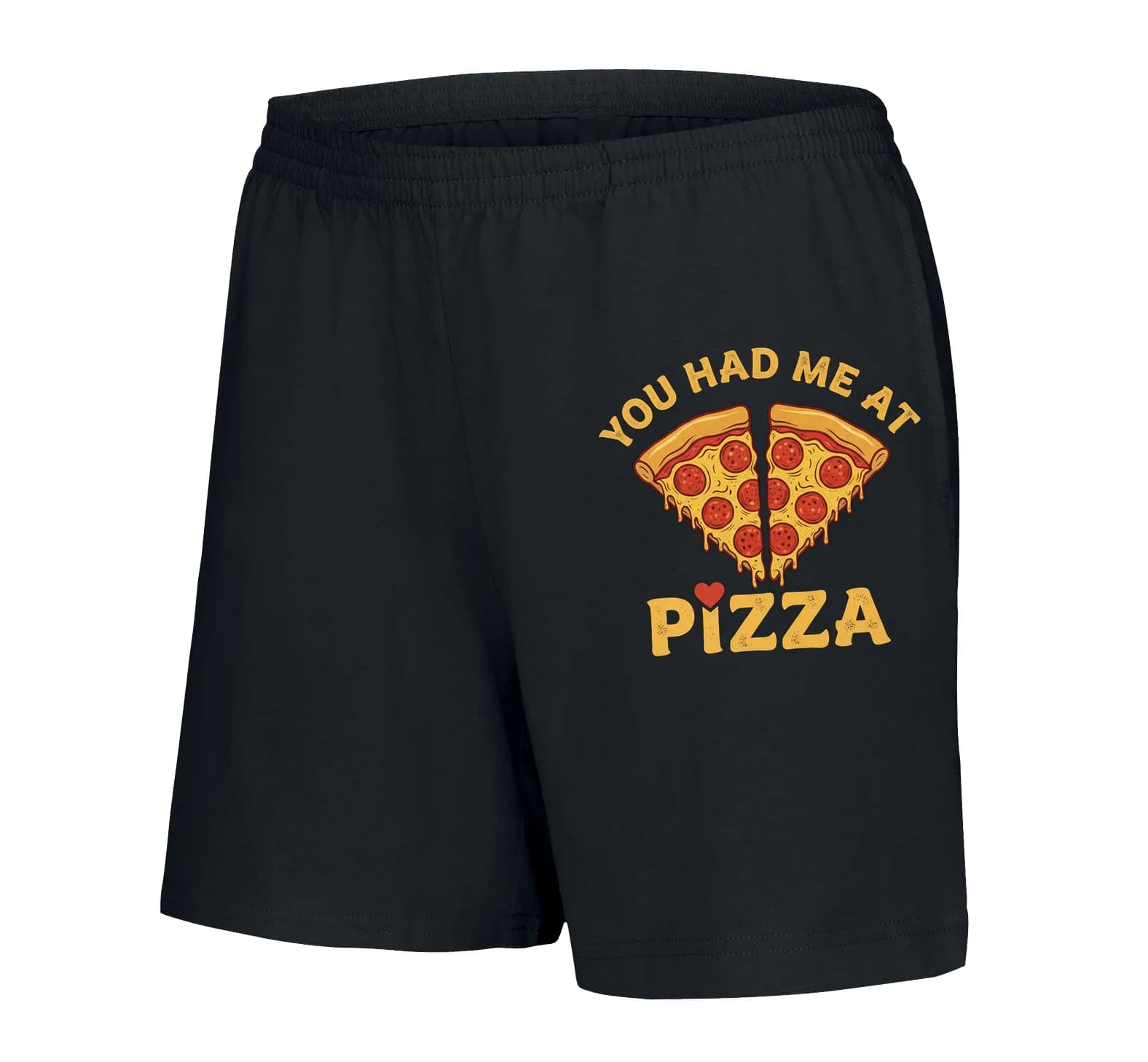Spodenki damskie Miłość od pierwszego kęsa pizzy Serce i ser
