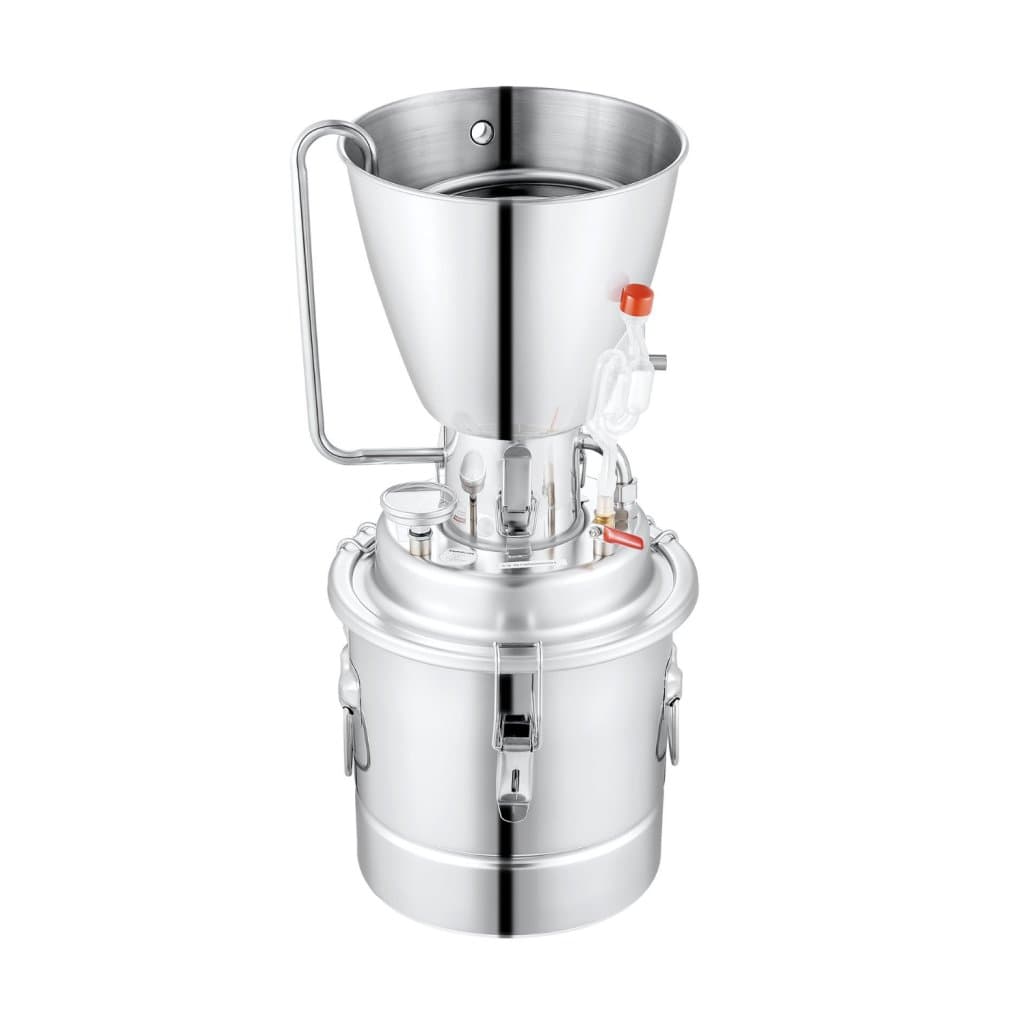 Zestaw do destylacji wody 3 galonów 10 l, domowy destylator zawiera rurę ze stali nierdzewnej 304, pompę cyrkulacyjną, wbudowany termometr i port wydechowy do samodzielnego montażu