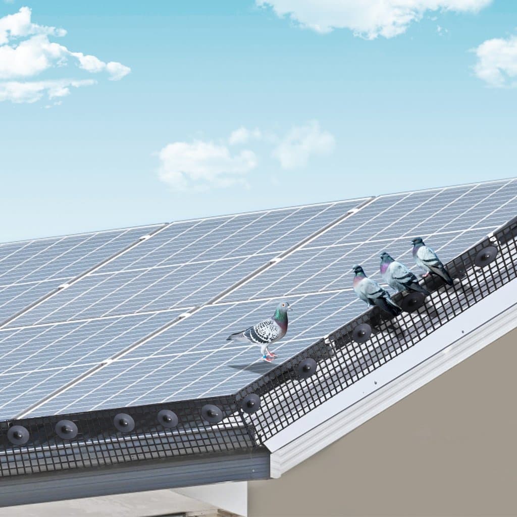 Ochrona przed ptakami na panele słoneczne 15 x 3048 cm, zestaw rolek z ochroną przed owadami, 100 sztuk aluminiowych łączników, ochrona paneli słonecznych z powłoką ze stali nierdzewnej PVC, siatka druciana o średnicy 12,7 mm