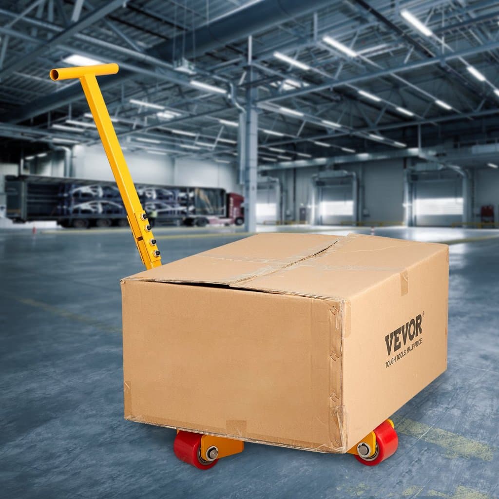 Wózek na deskorolkę, 6614 LBS/3T Przemysłowy wózek na maszyny z uchwytem, stal węglowa Mobilna deskorolka na maszyny z 3 obrotowymi kółkami PU 360°, obrotowy 360° antypoślizgowy pokrowiec do magazynu, warsztatu