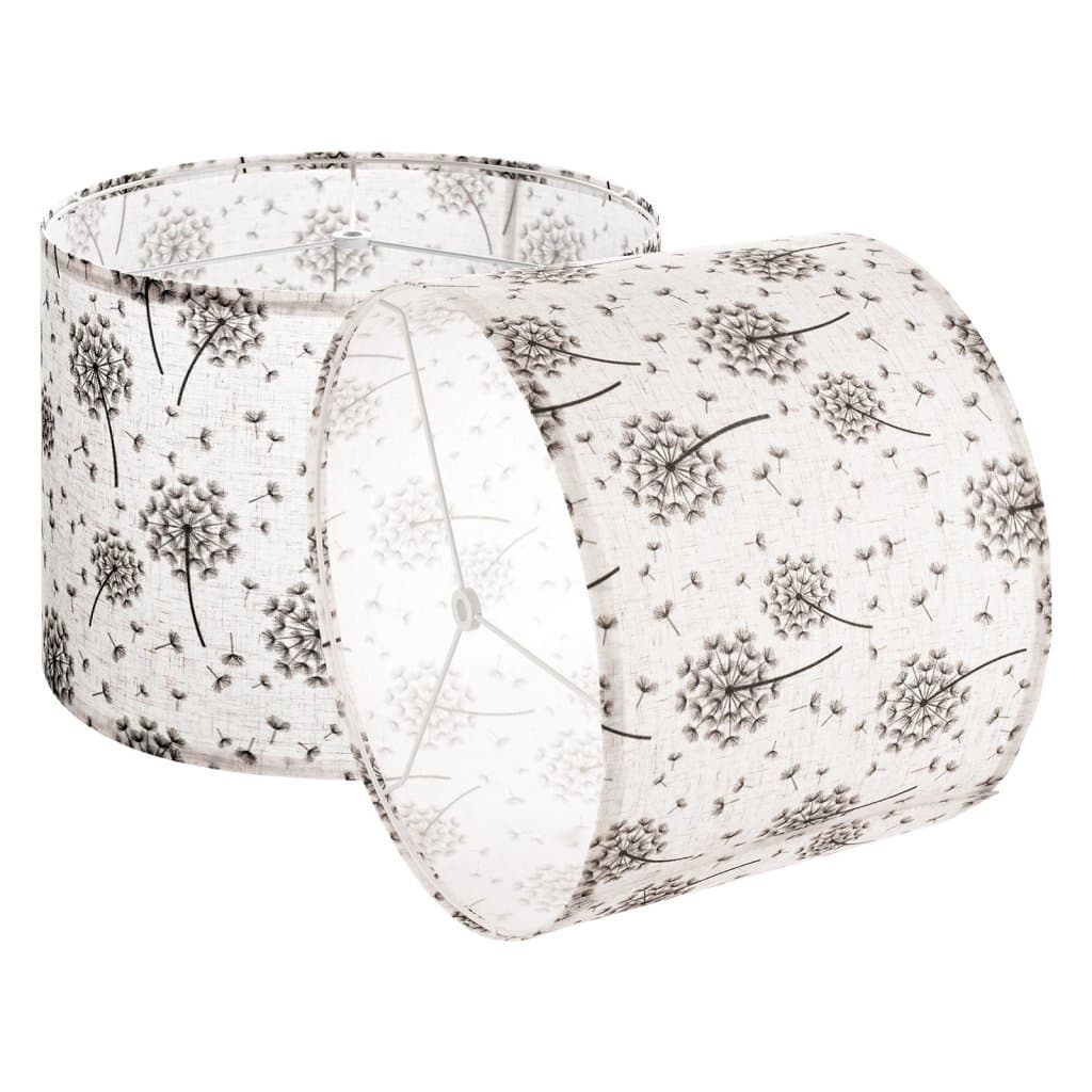 Zestaw 2 abażurów do lamp bębnowych 13 x 13 x 10 cali (jasny wzór mniszka lekarskiego)