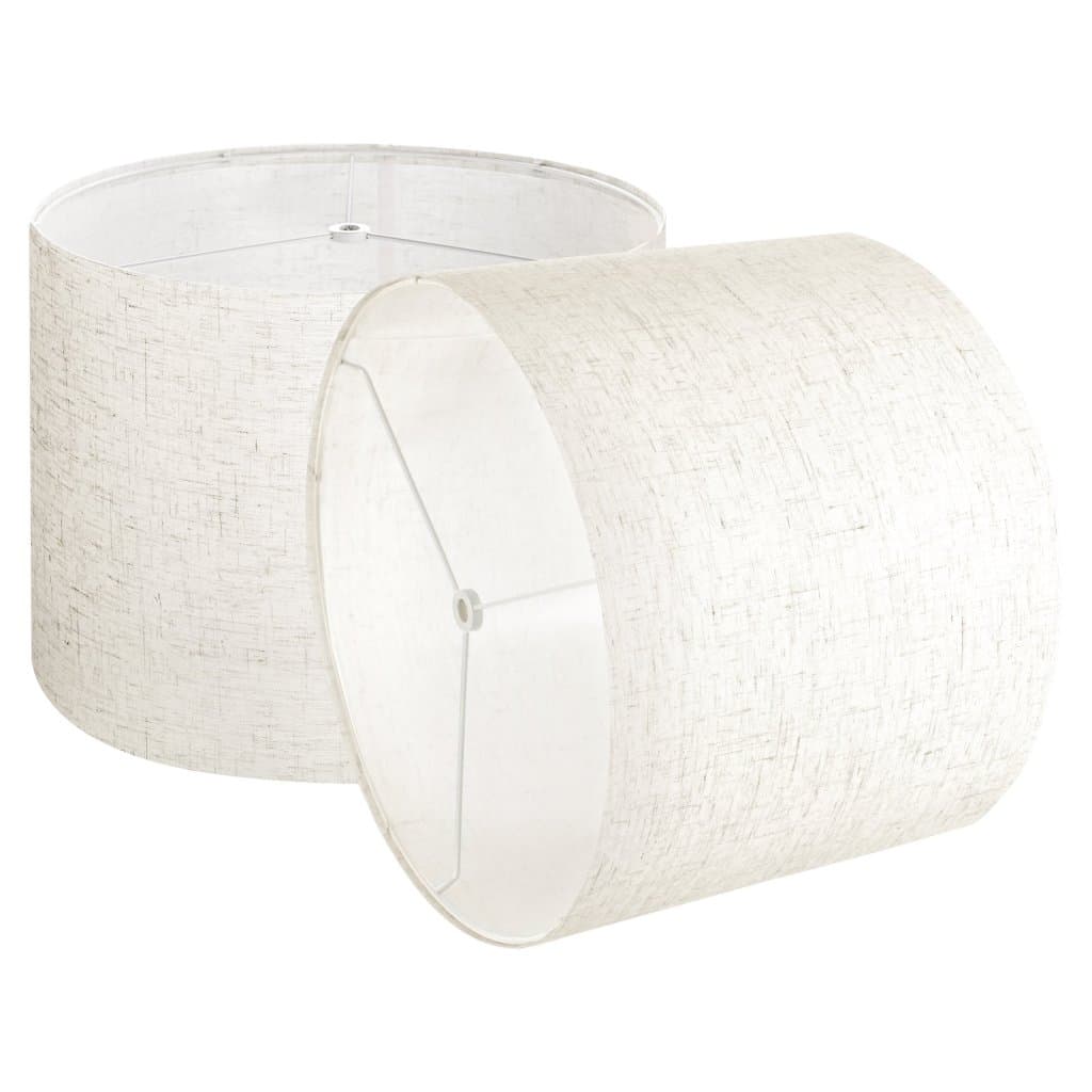 Komplet 2 abażurów bębnowych 33 x 33 x 25 cm, średni okrągły abażur (lekki materiał lniany)