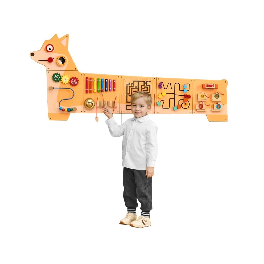 Ściana aktywności dla szczeniąt, panele ścienne z 12 aktywnościami sensorycznymi