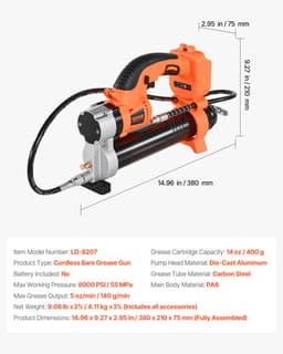 Smarownica akumulatorowa 8000 PSI 20 V Smarownica elektryczna (tylko narzędzie) - miniatura 11