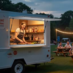 188x102 cm Okno serwujące stoisko koncesyjne, markiza do food trucków - miniatura 1