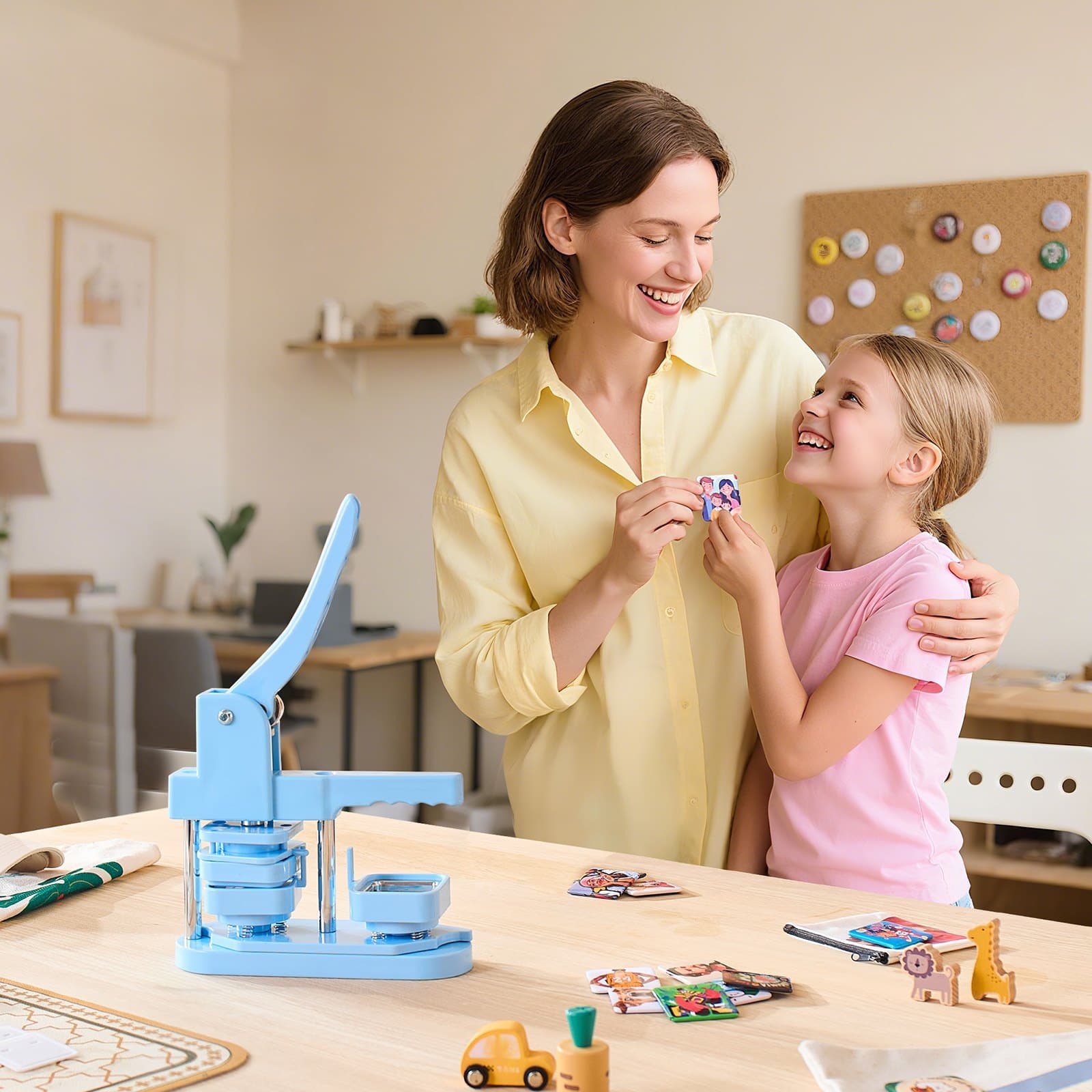 Maszyna do produkcji guzików, pinów, kwadrat 50 x 50 mm, 100 szt. części guzikowych