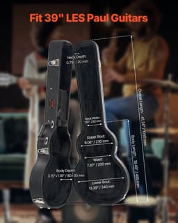 Futerał na gitarę elektryczną 41,34 cala/105 cm z zamkiem i kluczykiem do gitar LES Paul - miniatura 6